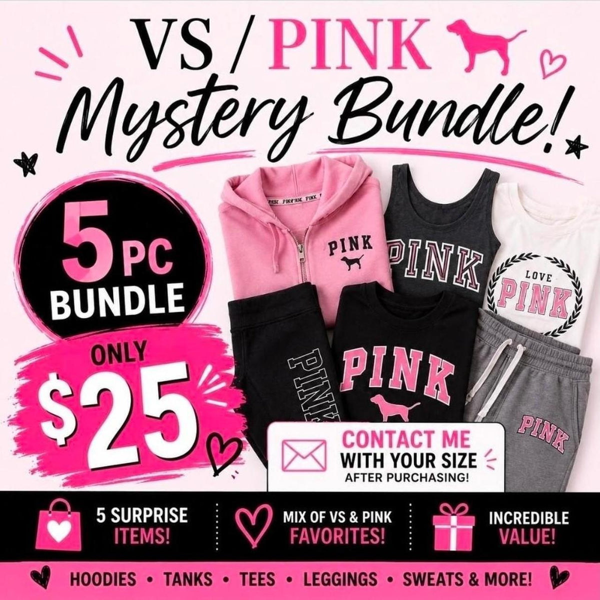 Victorias Secret PINK Mystery Bundle - 5pcs $25 sweats Hoodies tank jackets