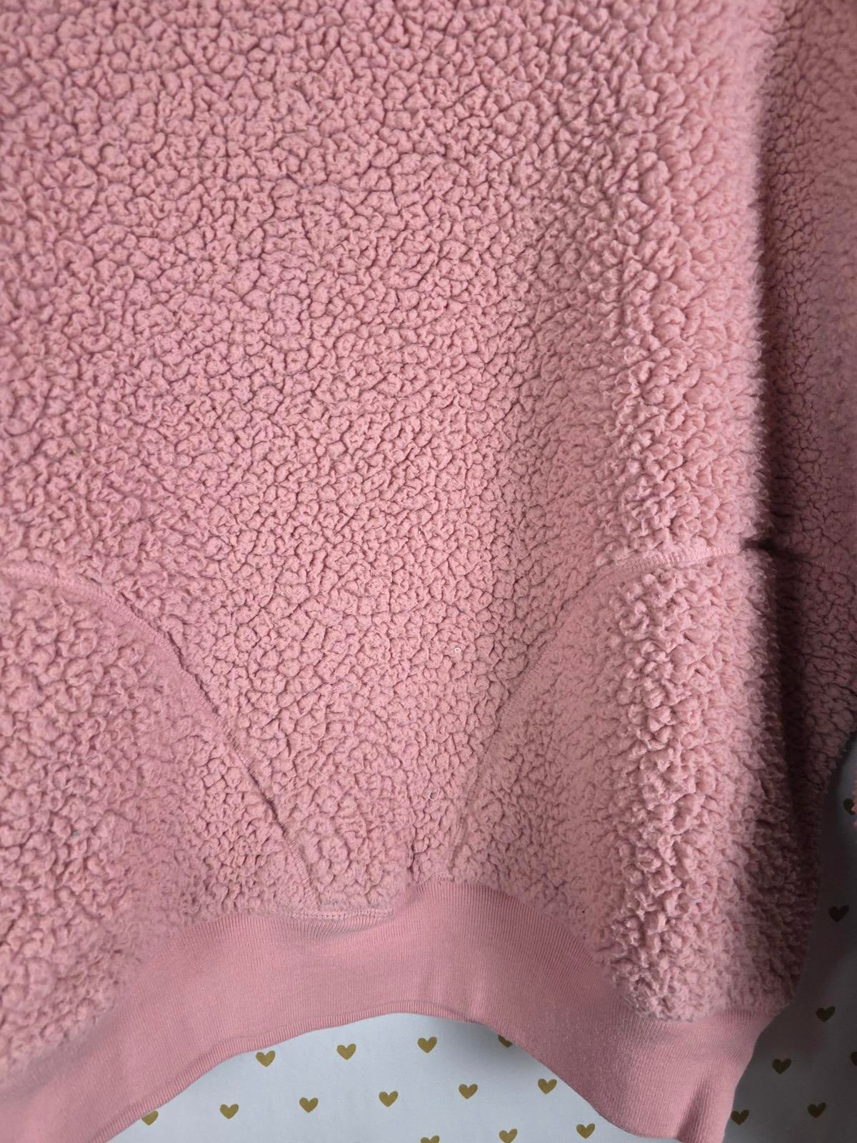 Victorias Secret Pink Fuzzy Sherpa Fleece Boucle Warm Sweater Shirt XS Oversized