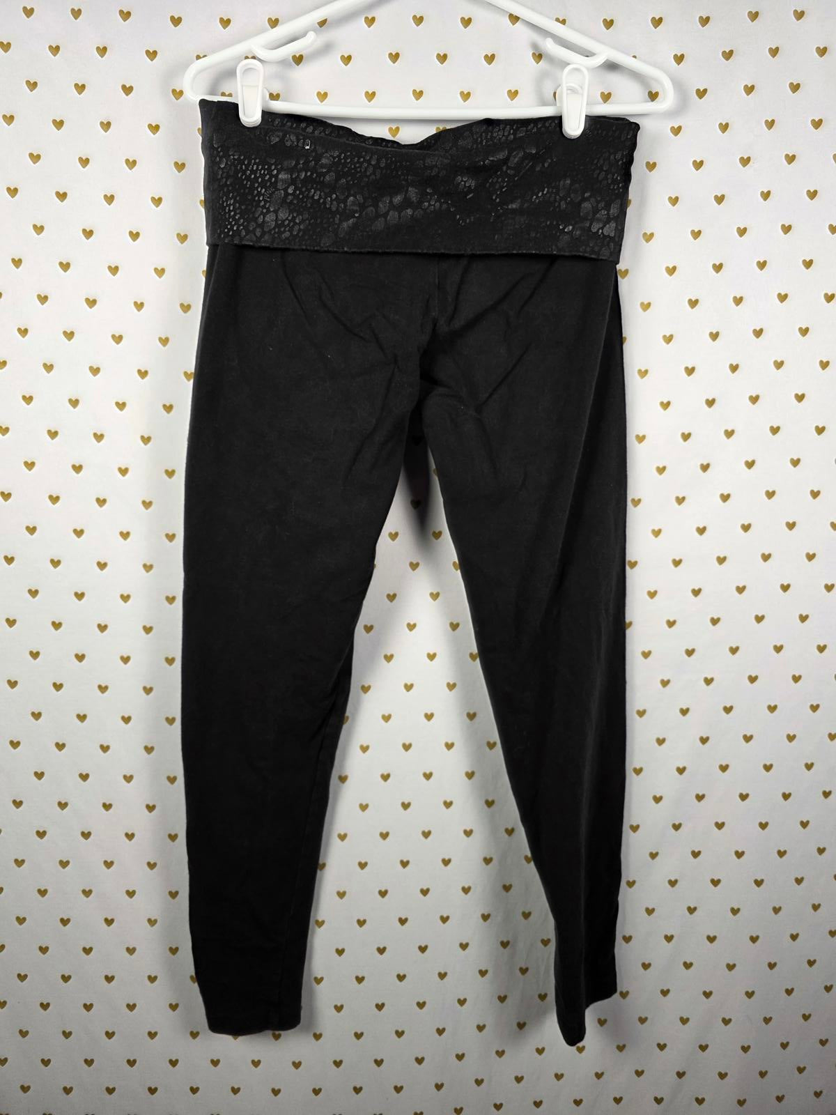 Victorias Secret PINK VINTAGE Animal Print FOLDOVER skinny Yoga Pants VTG MED