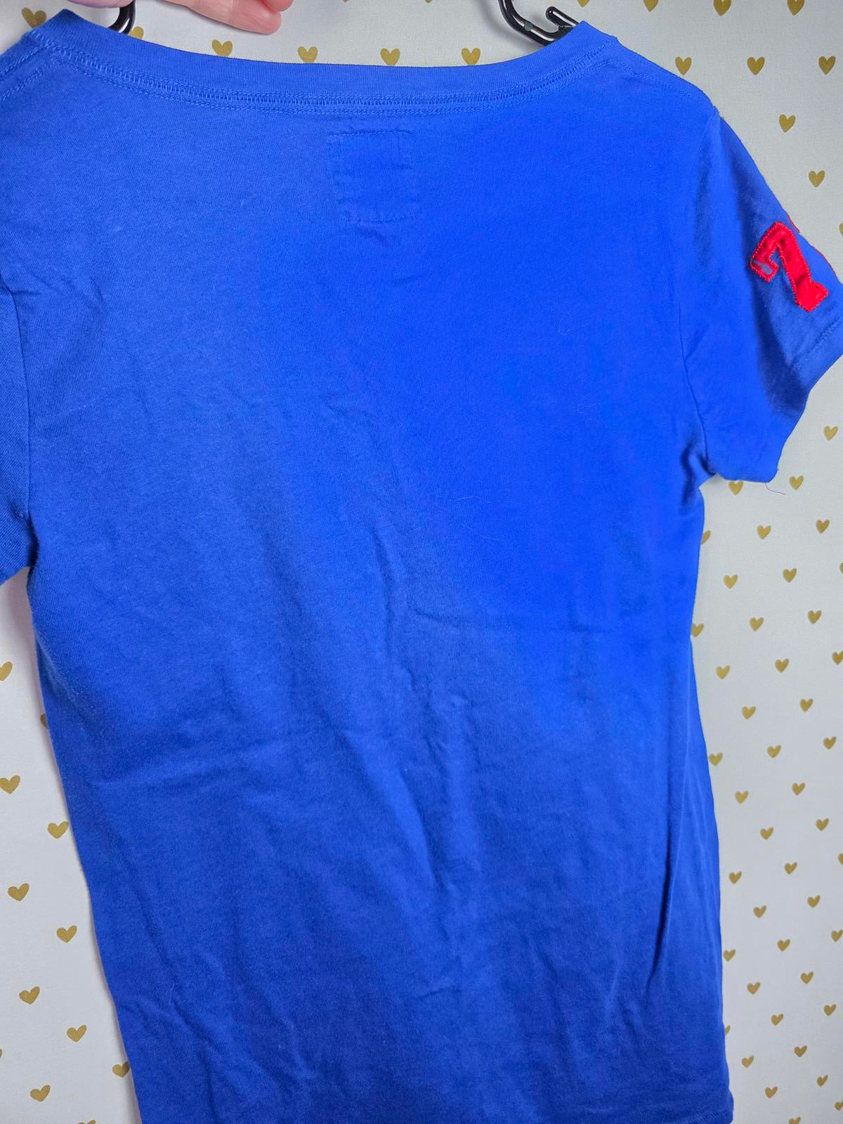 Victorias Secret PINK TEXAS RANGERS MLB Blue V Neck Tee Shirt MEDIUM