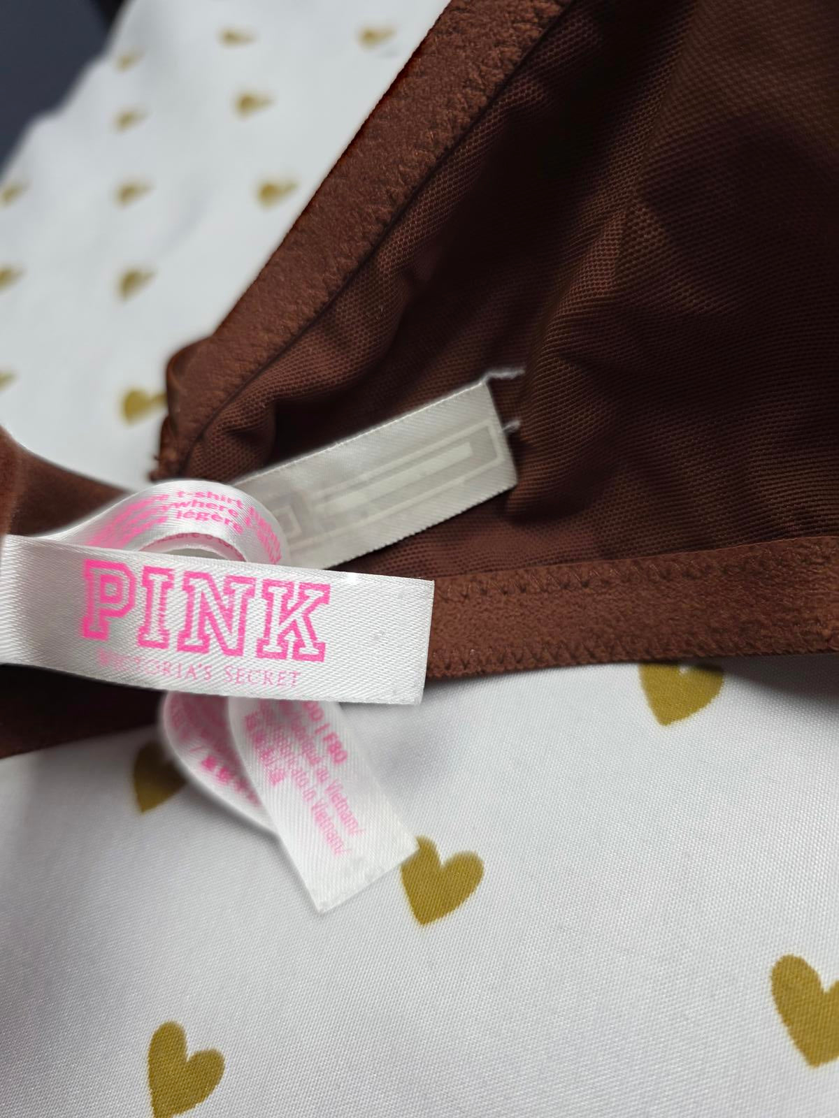 Victorias Secret PINK Brown 36DDD Wear Everywhere T shirt lightly Lined Bra