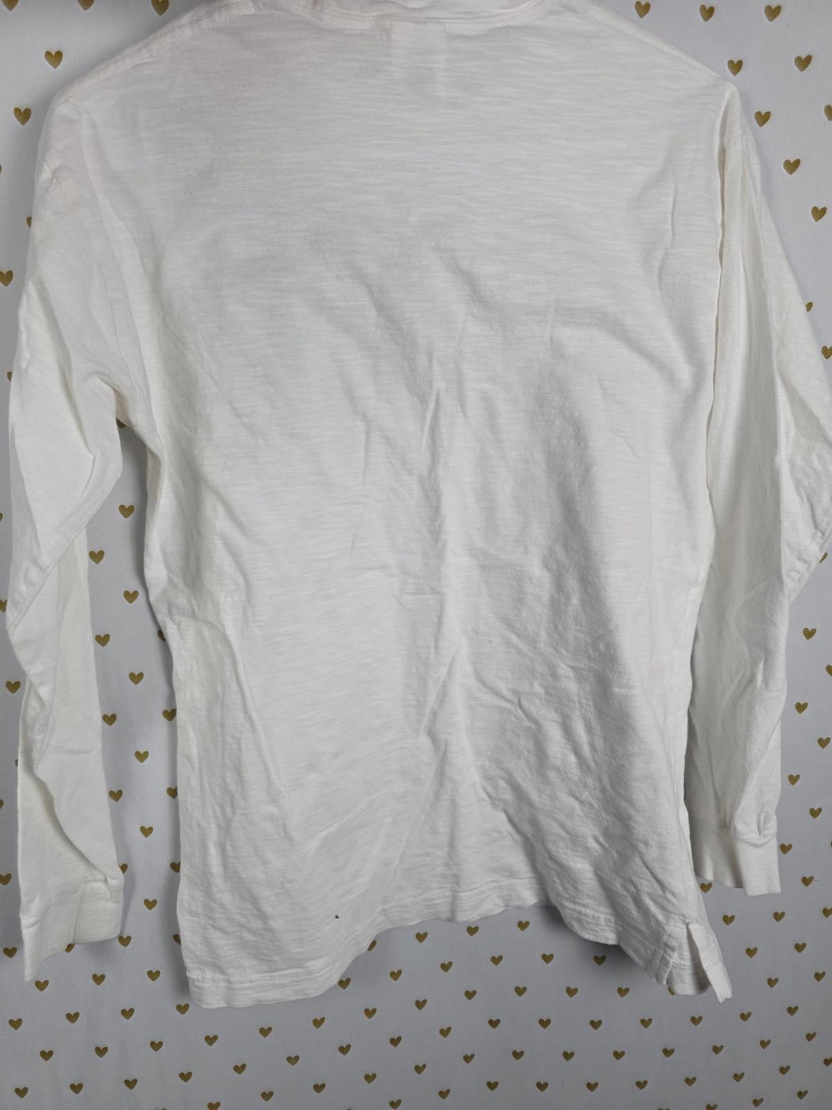 Victorias Secret PINK White Long Sleeve Bling Sequined Tee Shirt WHITE XS