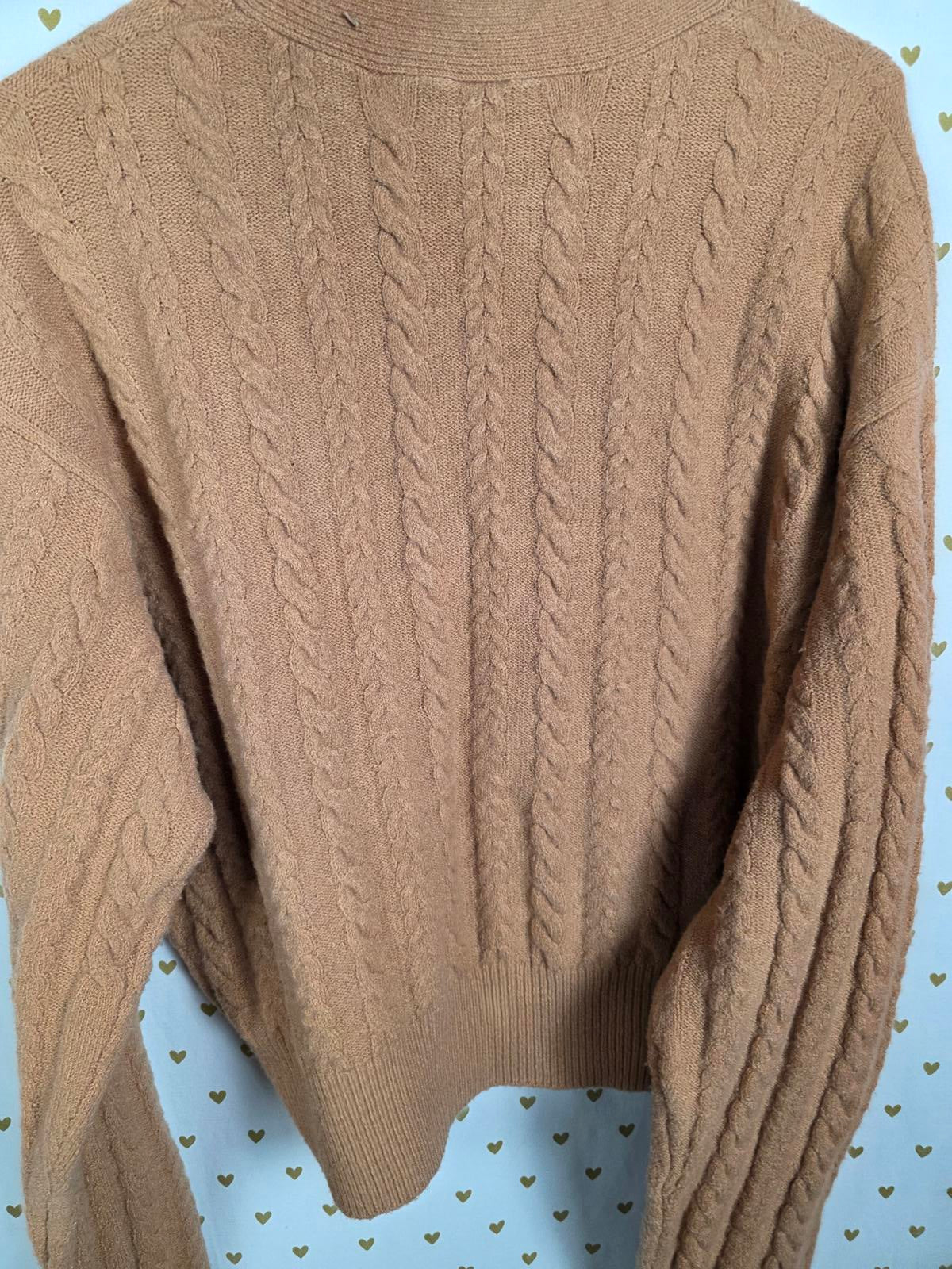 Victorias Secret Pink NEW NWT Collegiate Cable Knit Cardigan Sweater LARGE