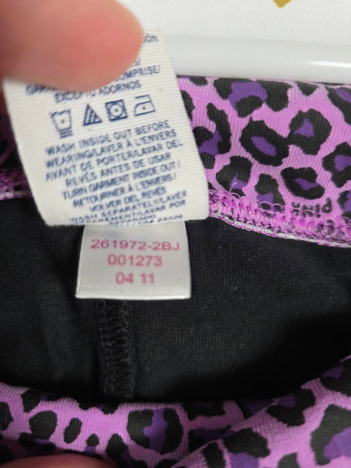 Victorias Secret PINK Purple VTG BLING Cheetah LOVE FOLDOVER Yoga Pants SMALL