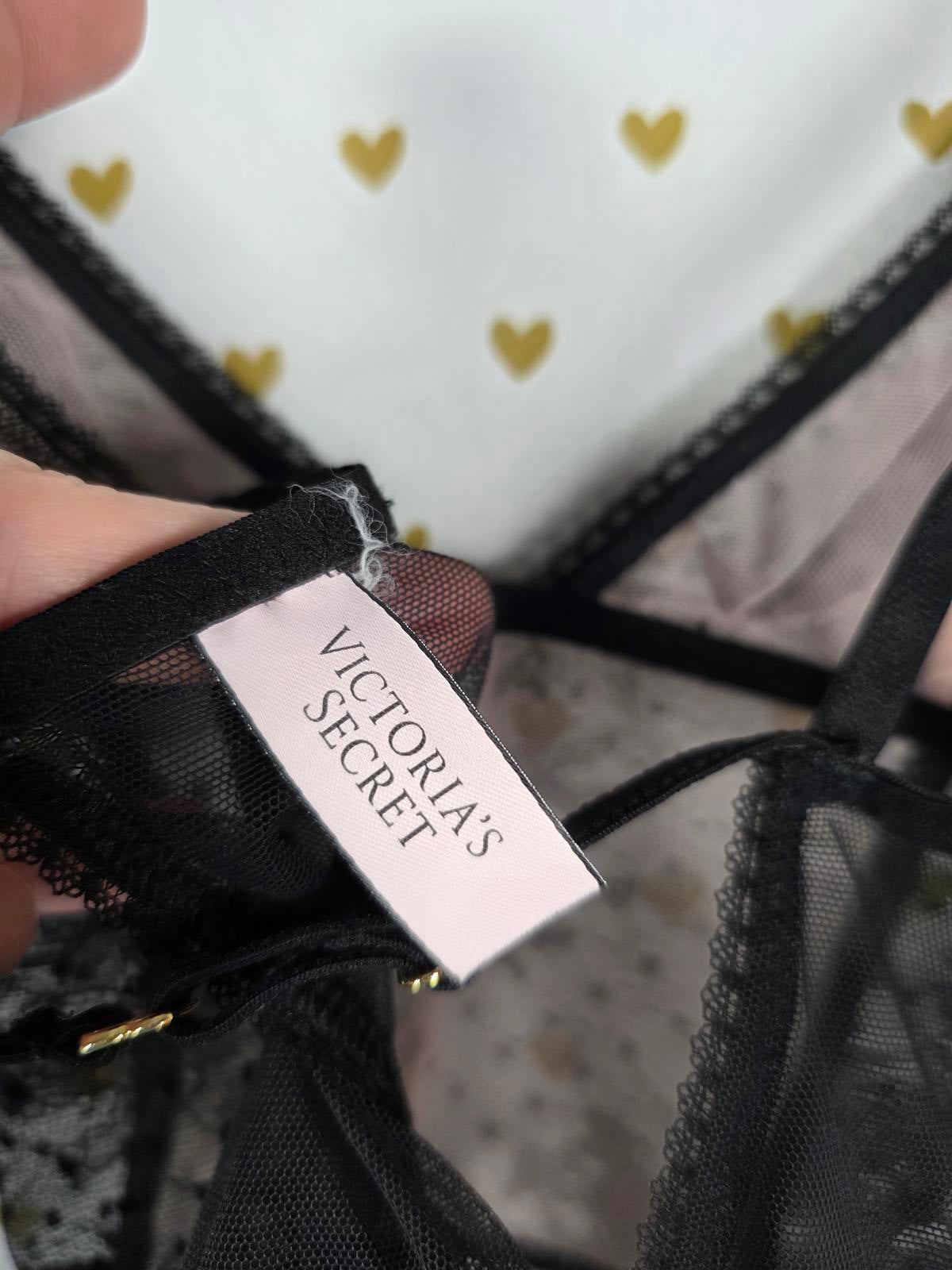 Victorias Secret Sheer Sexy Thong Teddy Bodysuit Lingerie Lace XS