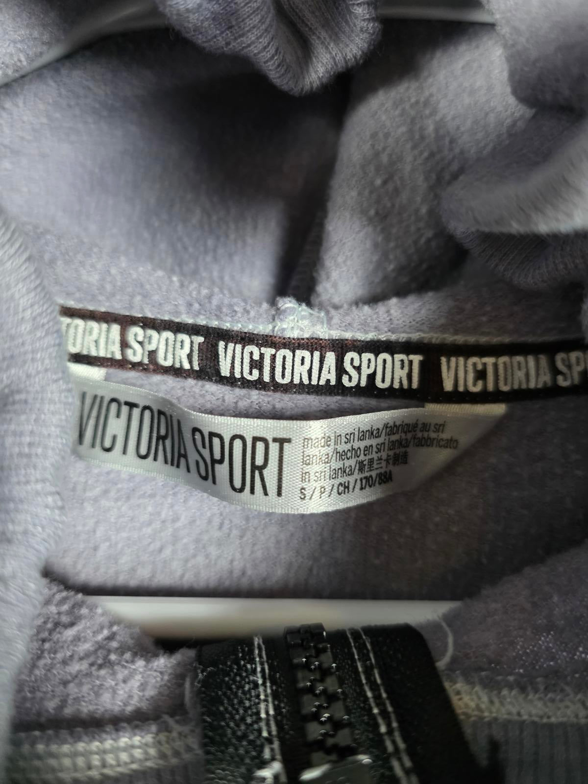 Victorias Secret SPORT Double Zip Hoodie Jacket Grey SMALL
