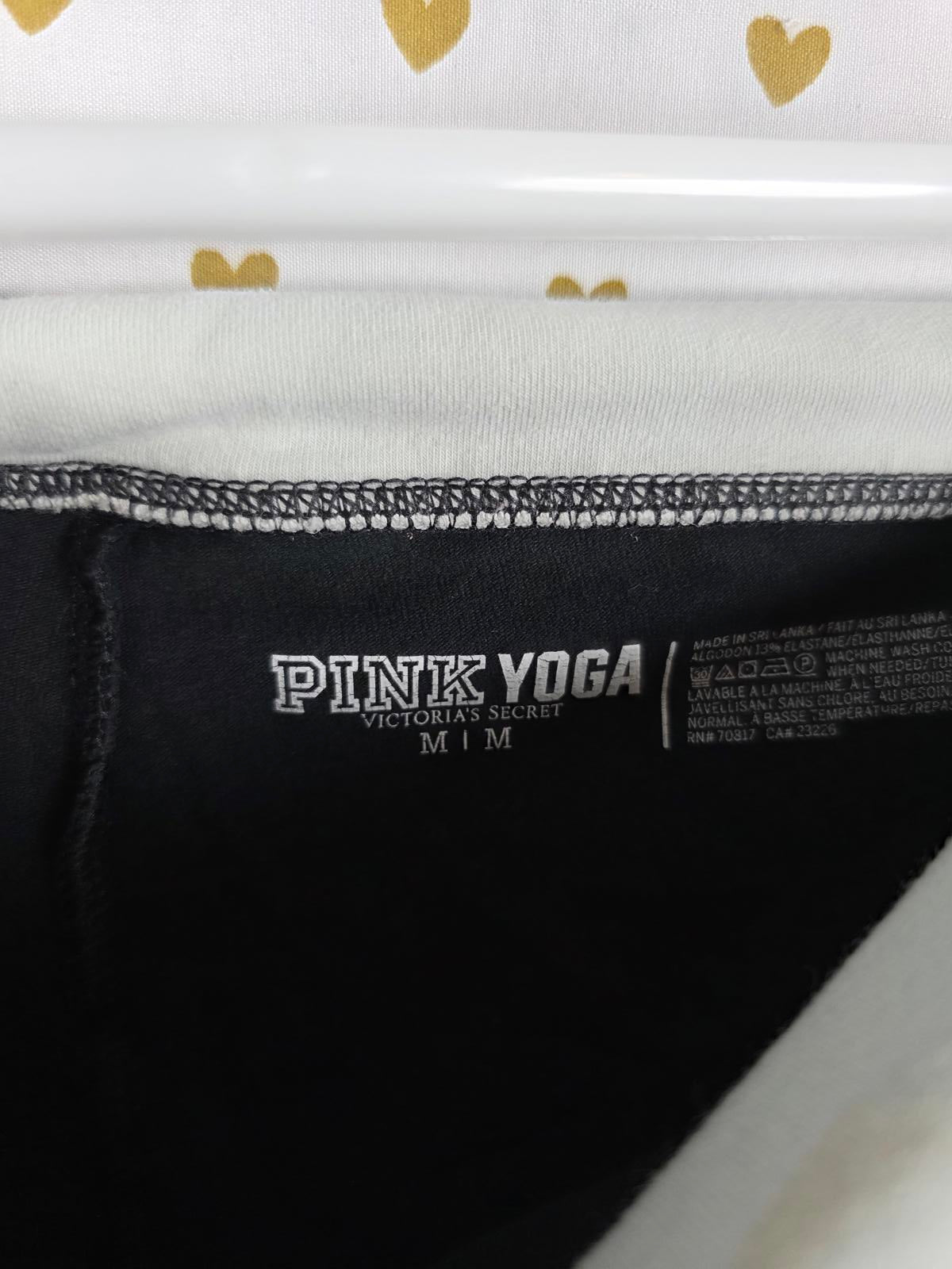 Victorias Secret PINK Logo FOLDOVER VINTAGE YOGA PANTS Skinny Medium