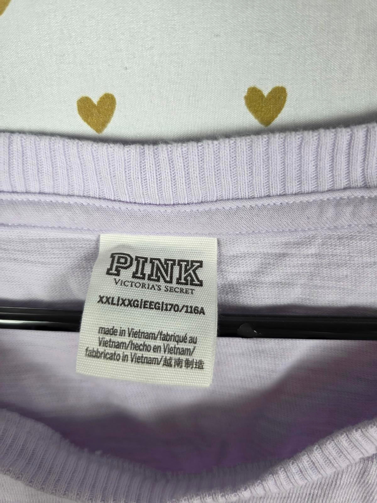Victorias Secret PINK Boxy Cropped Light Purple Shirt 2XL XXL