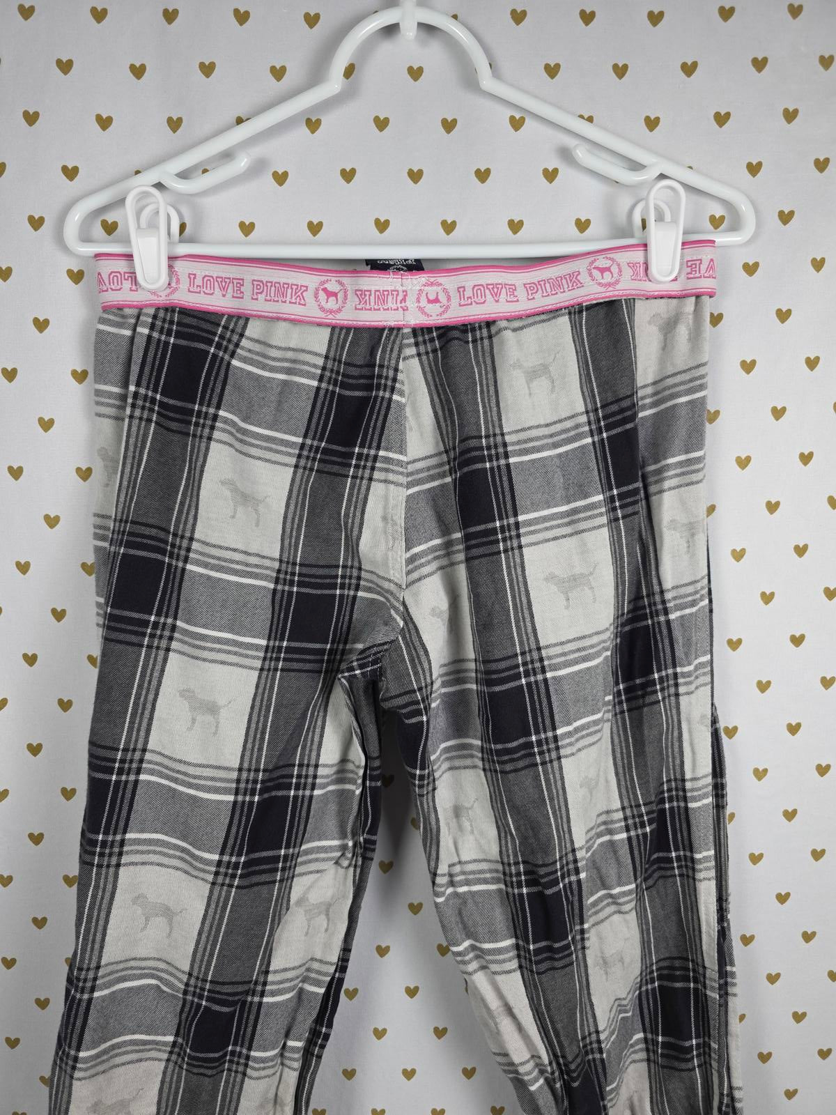 Victorias Secret VINTAGE PLAID Y2k Sleep Pajama Pants Foldover Cotton SMALL