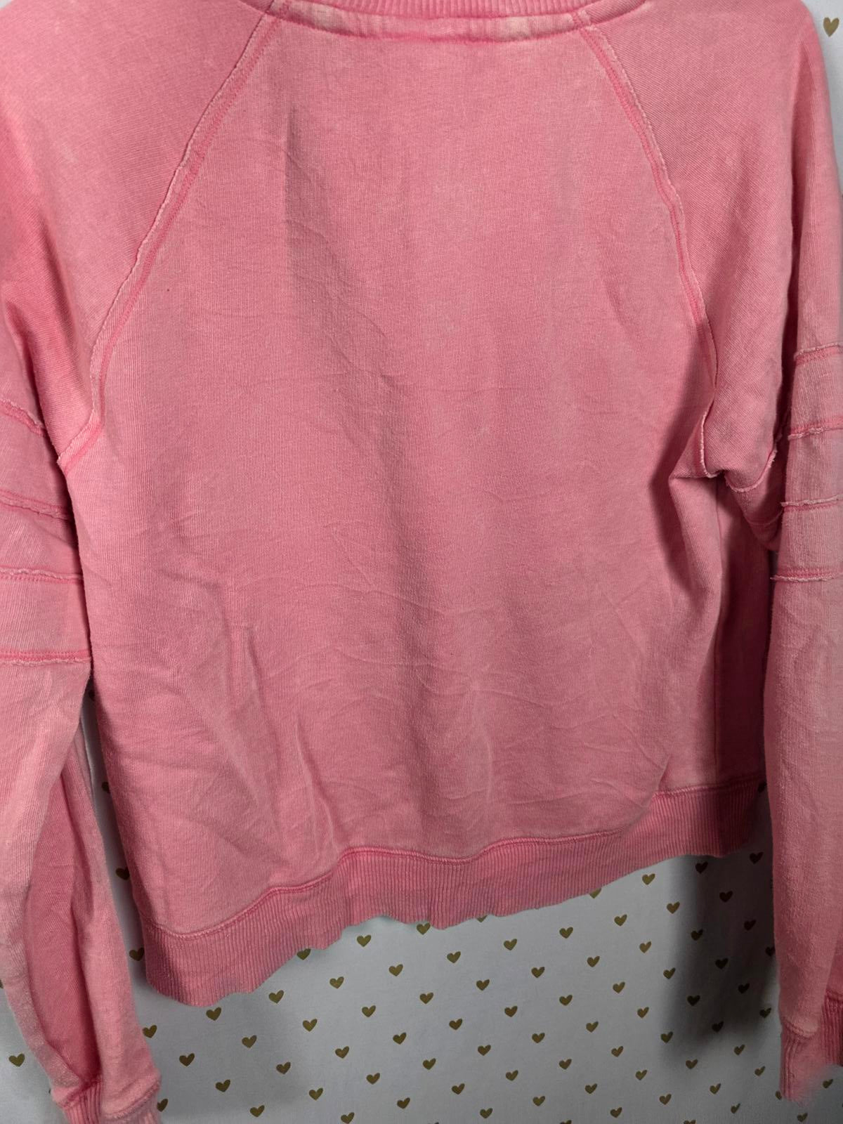Victorias Secret Pink Logo Sweater Shirt Long Sleeve Vintage XS