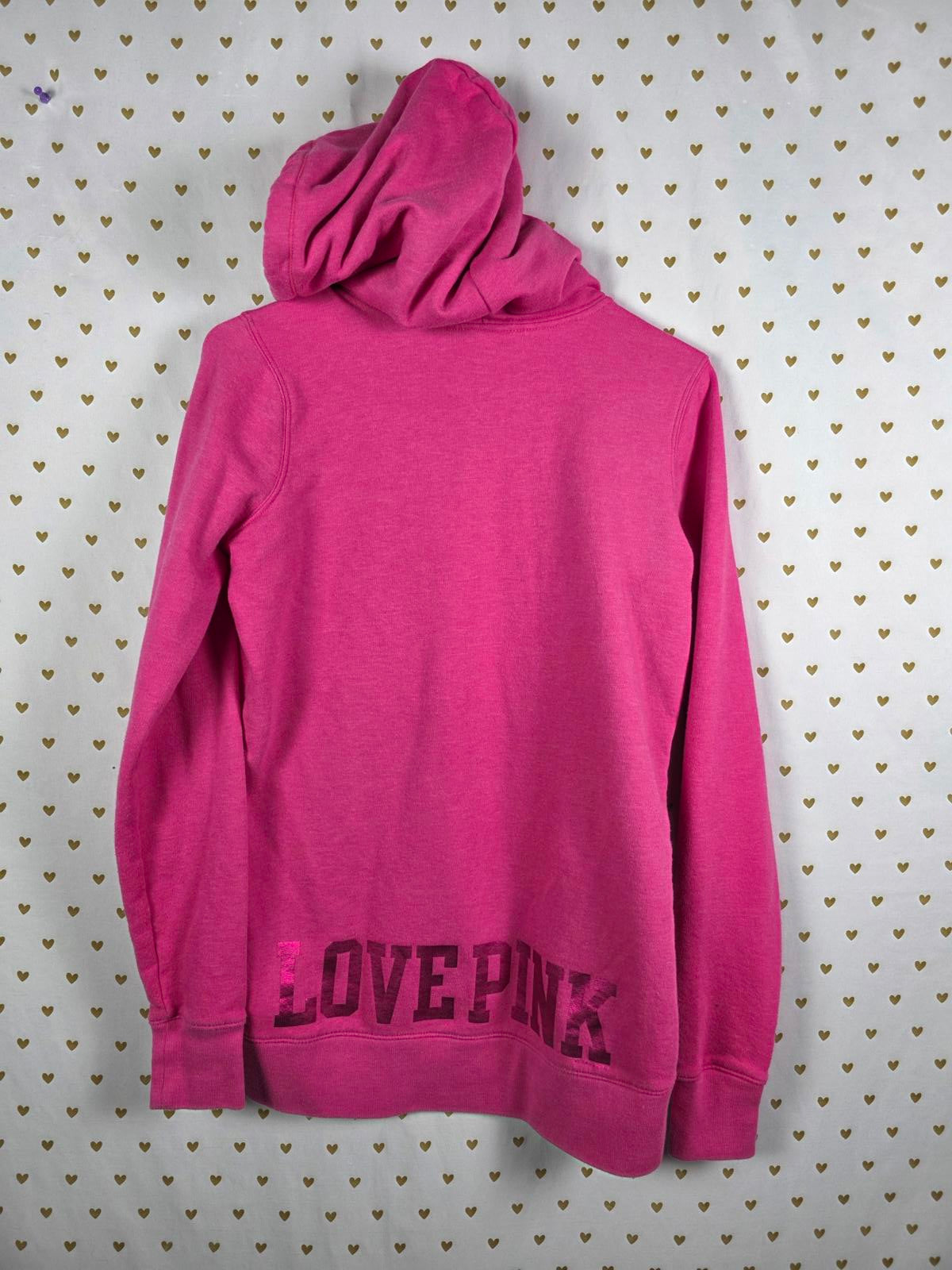 Victorias Secret Pink BLING Sequined Full Zip Hoodie Jacket Vintage SMALL