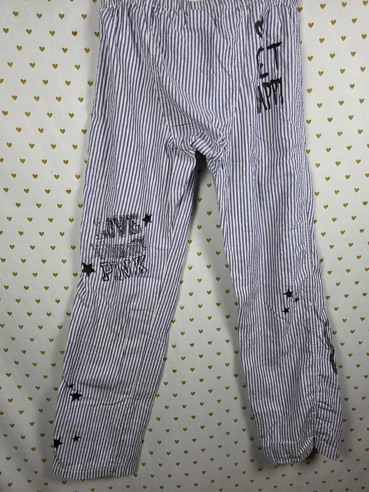 Victorias Secret VINTAGE Y2k Striped Sleep Pajama Pants Blue XS PJ doodle