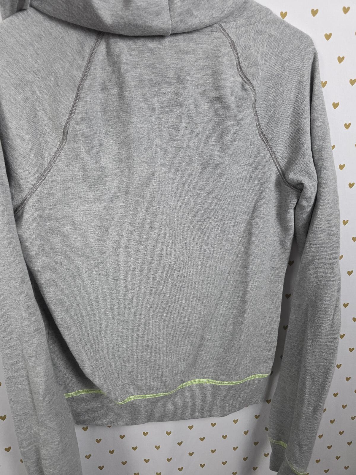Victorias Secret Pink NEON Full Zip Hoodie Jacket Grey SMALL