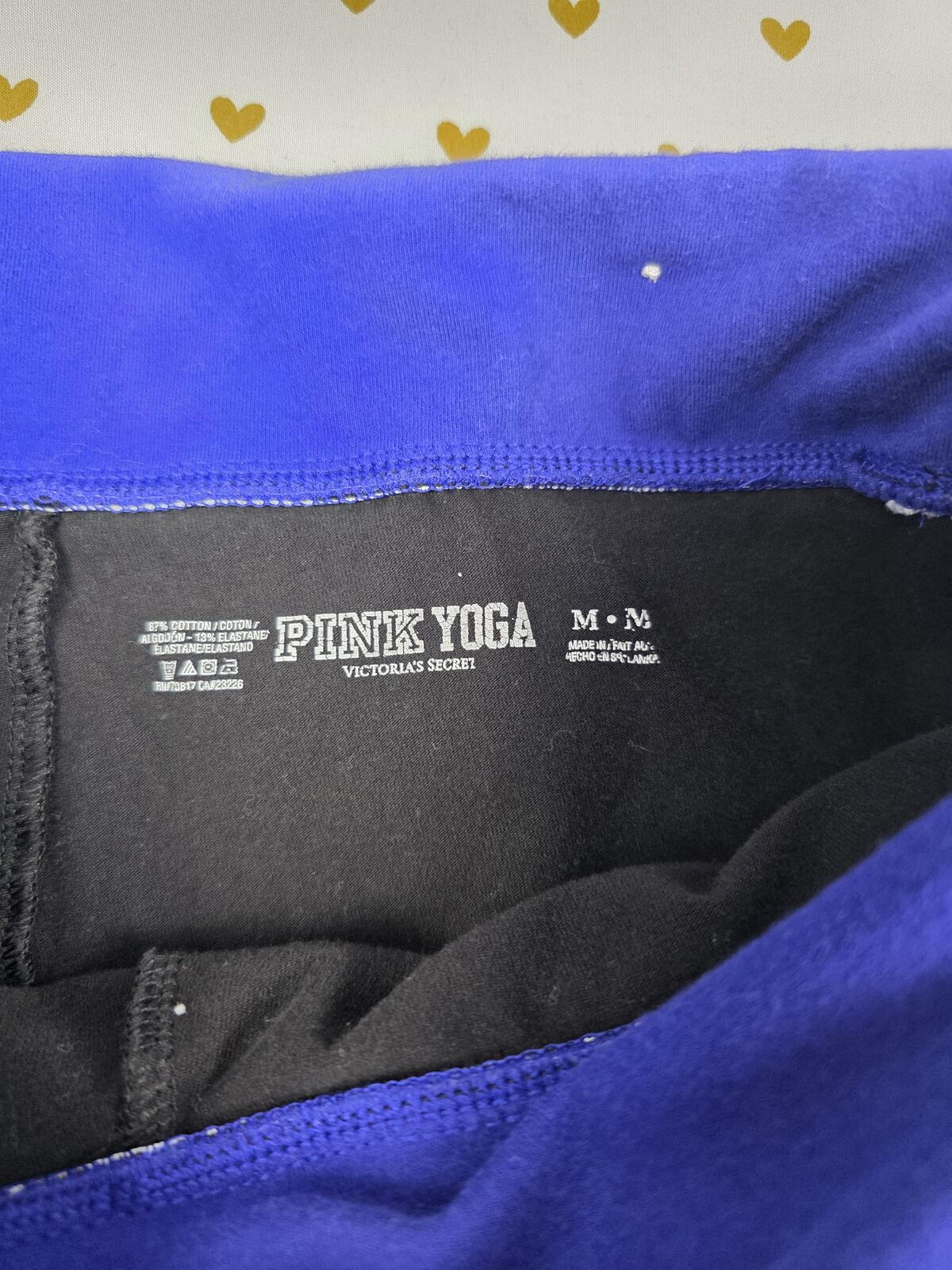 Victorias Secret PINK LOVE BLING Sequined FOLDOVER Yoga Pants Capri Medium