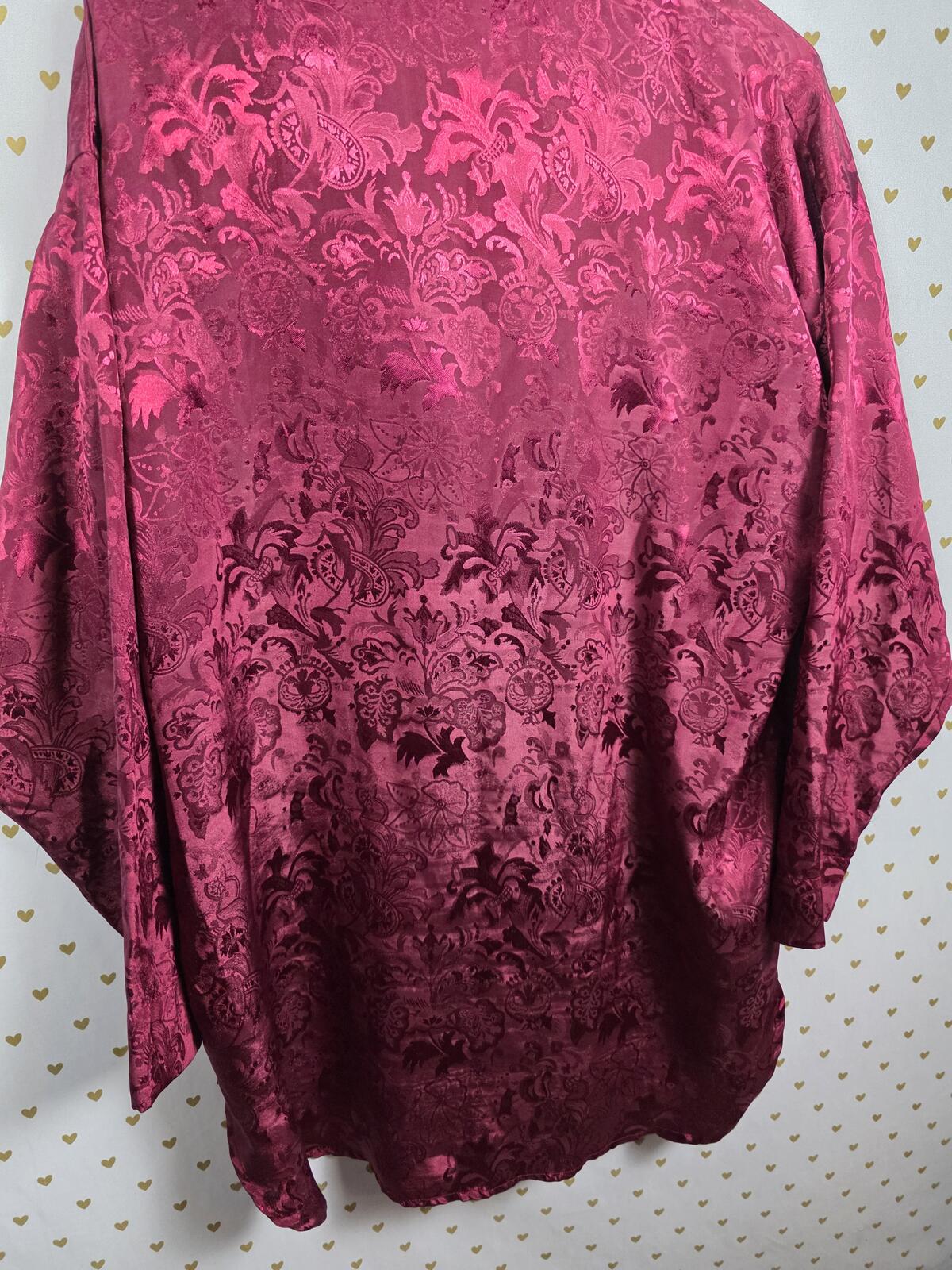 Victorias Secret Gold Label Button Down Maroon Satin Sleep Shirt nightgown Pj SM