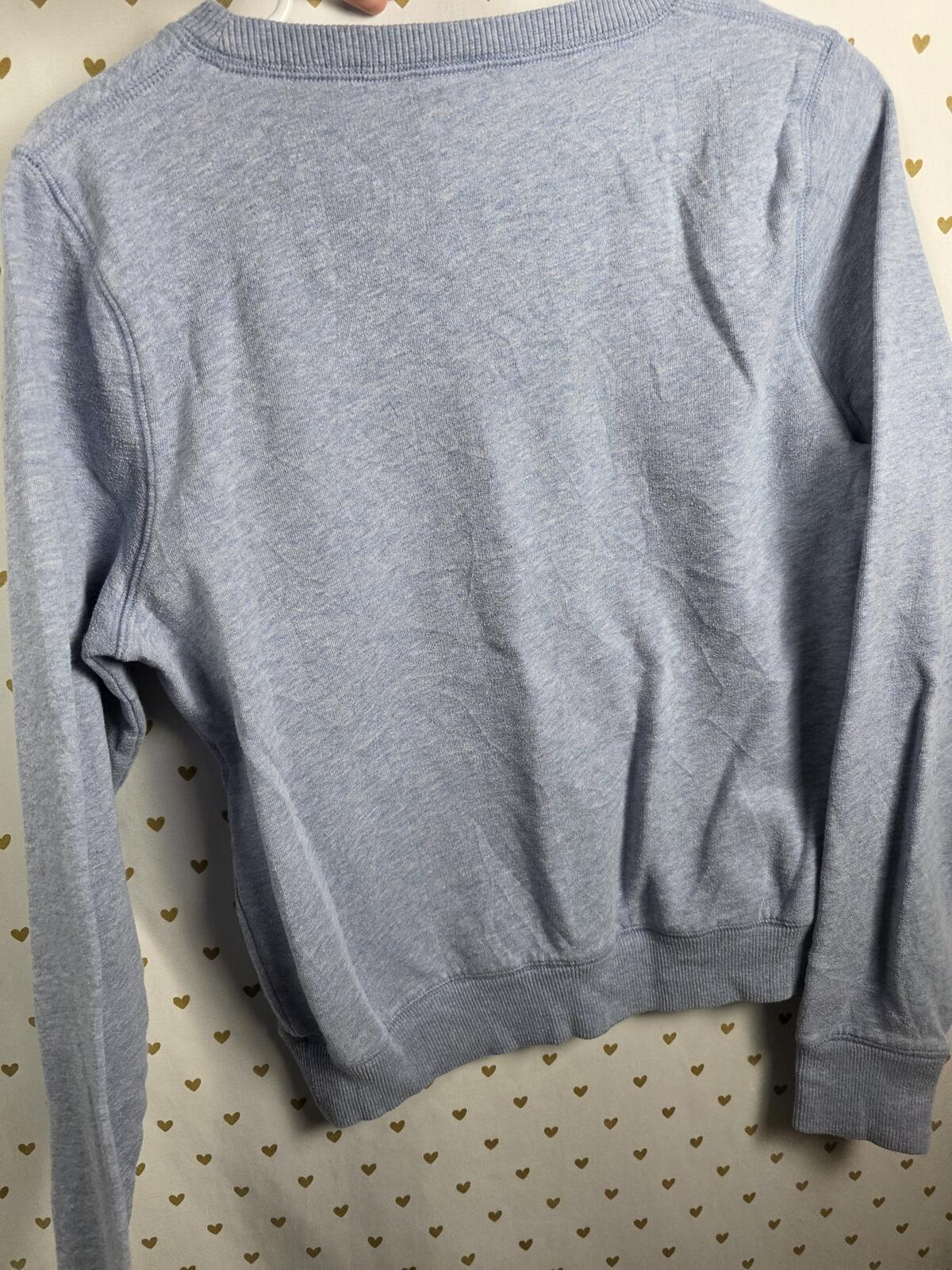 Victorias Secret Pink Vintage Y2k LOVE Crew Sweater Shirt Blue Logo MEDIUM