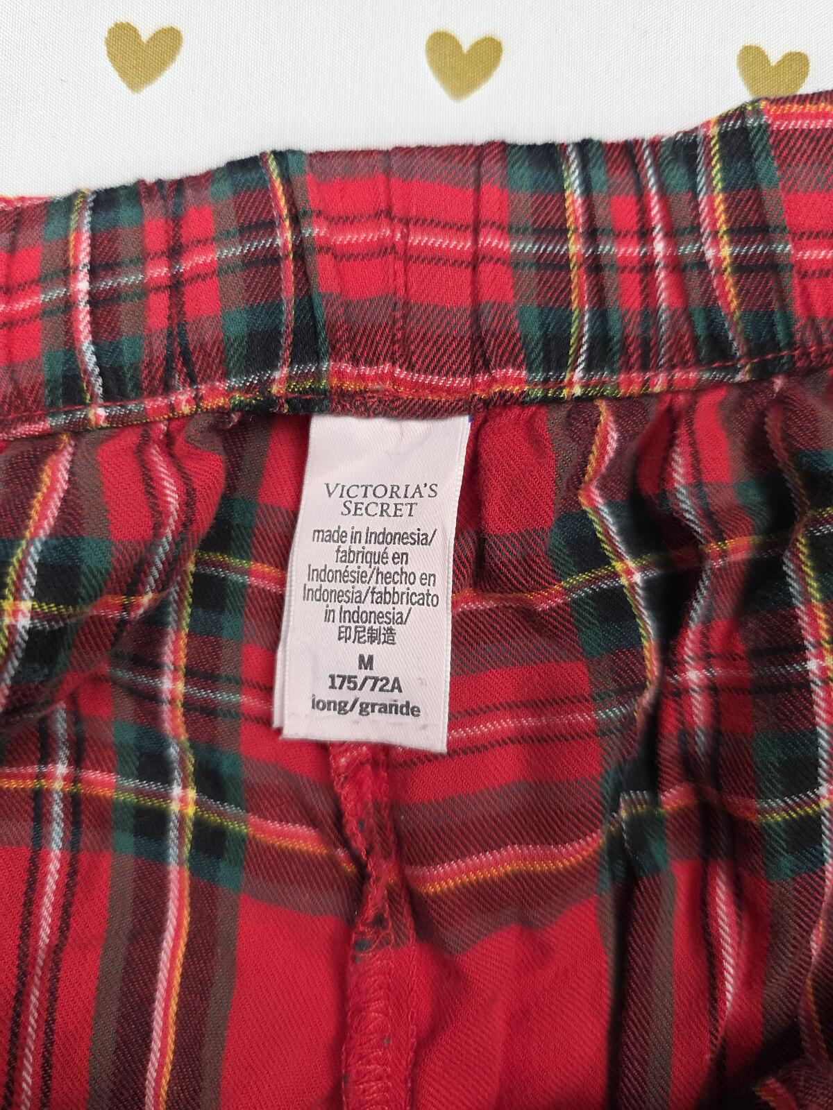 Victorias Secret Plaid Flannel Red Sleep Pants Pajama Bottoms Medium Long