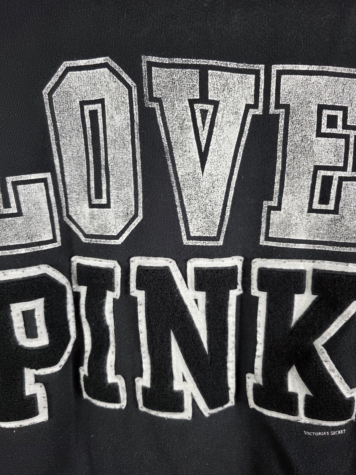 Victorias Secret Pink V Neck Pullover Sweater VINTAGE Logo Embroidered SMALL