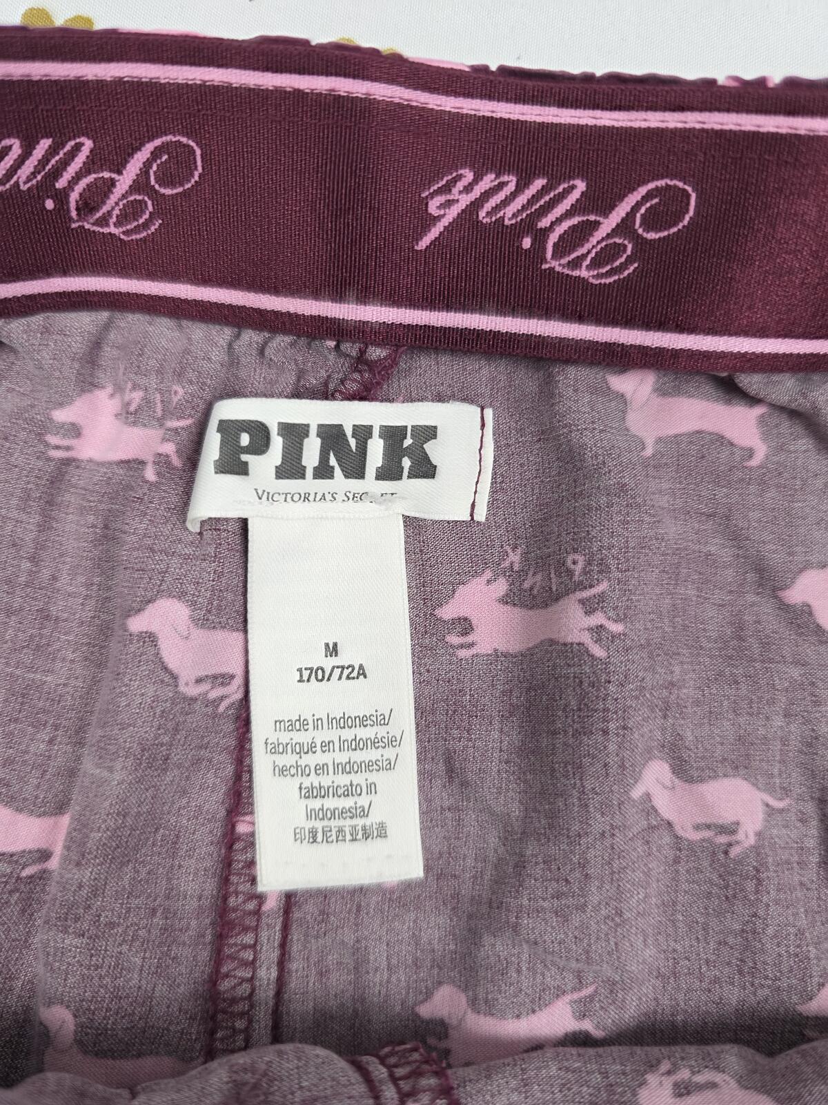 Victorias Secret PINK Silky DOG Sleep Shorts Boxers Pajama Bottoms MEDIUM