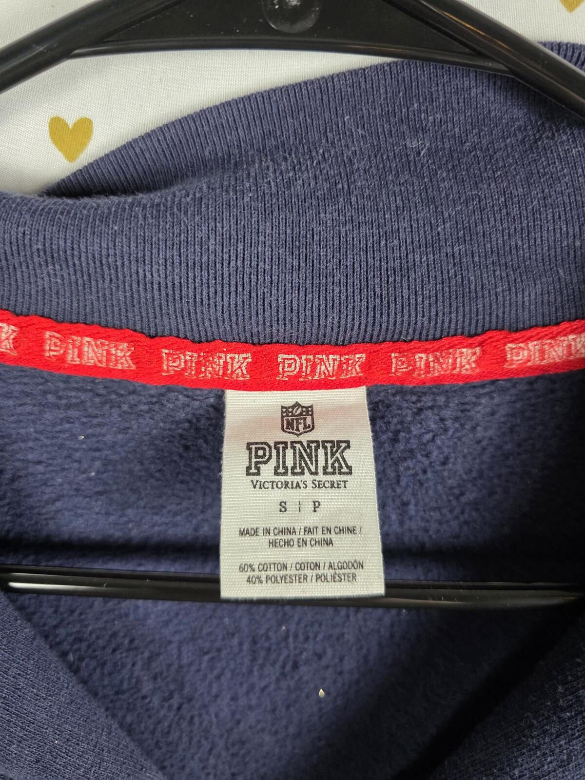 Victorias Secret Pink NFL HOUSTON TEXANS Football Quarter Zip Sweater SMALL