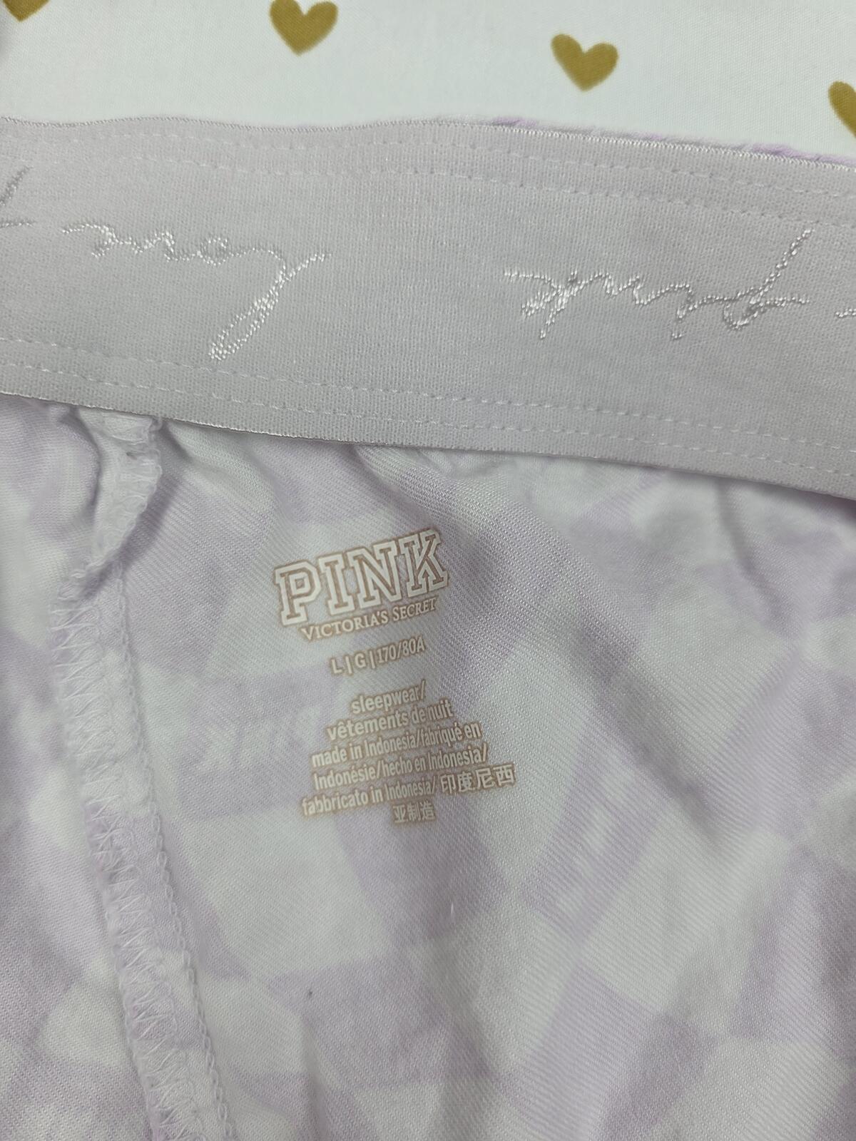 Victorias Secret PINK Purple Checkerboard Sleep Shorts Boxers Pajama Bottoms L