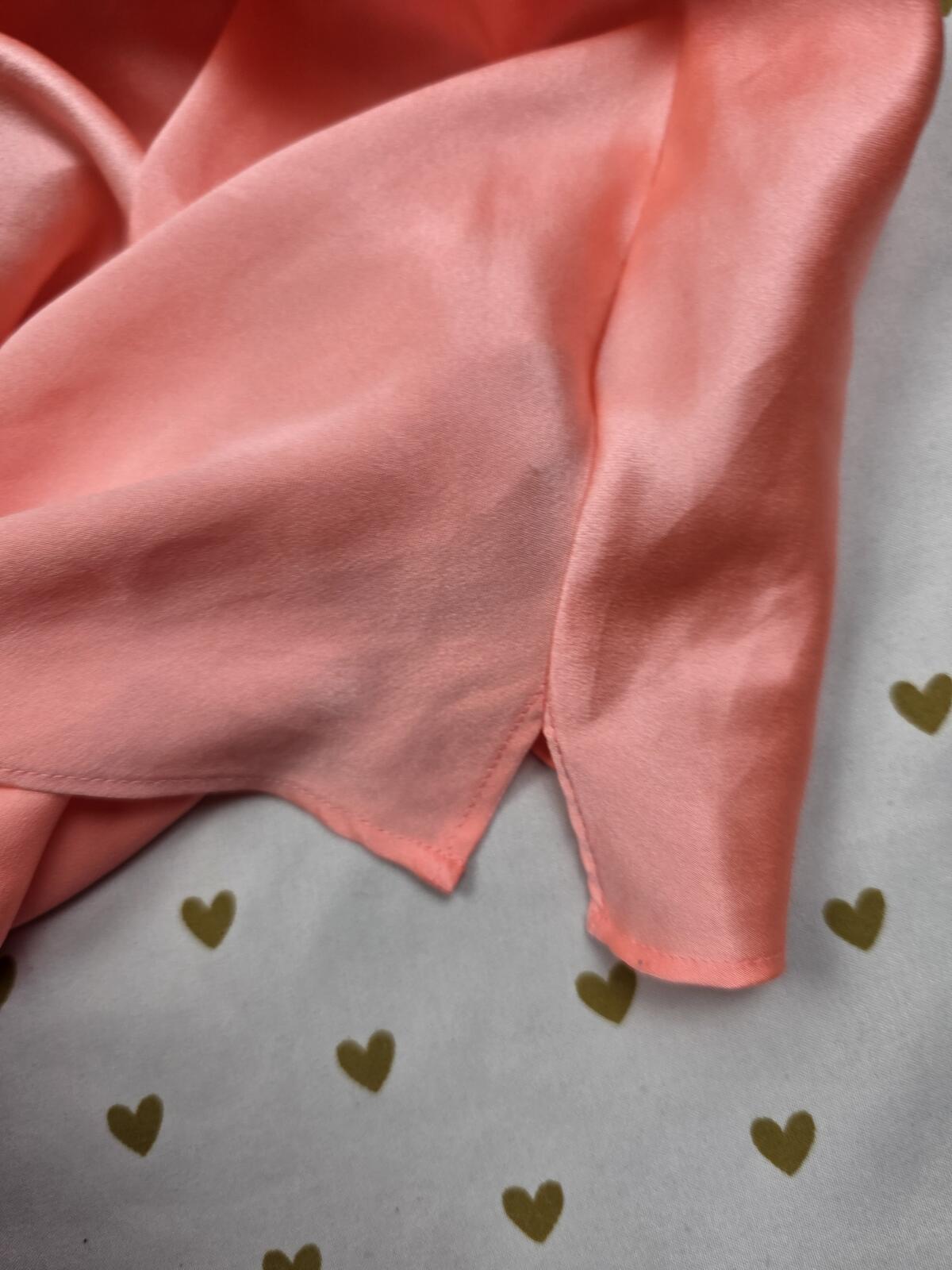 Victorias Secret PINK Orange Satin Babydoll Tank Top Silky LARGE