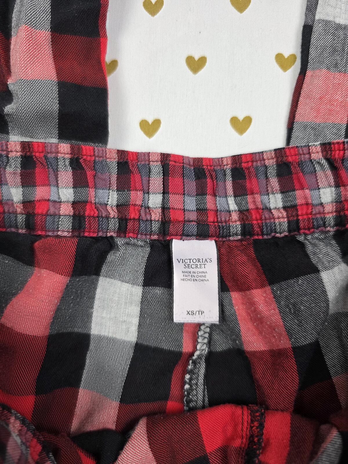 Victorias Secret Plaid Red Flannel Pajama Pants Sleep Bottoms XS