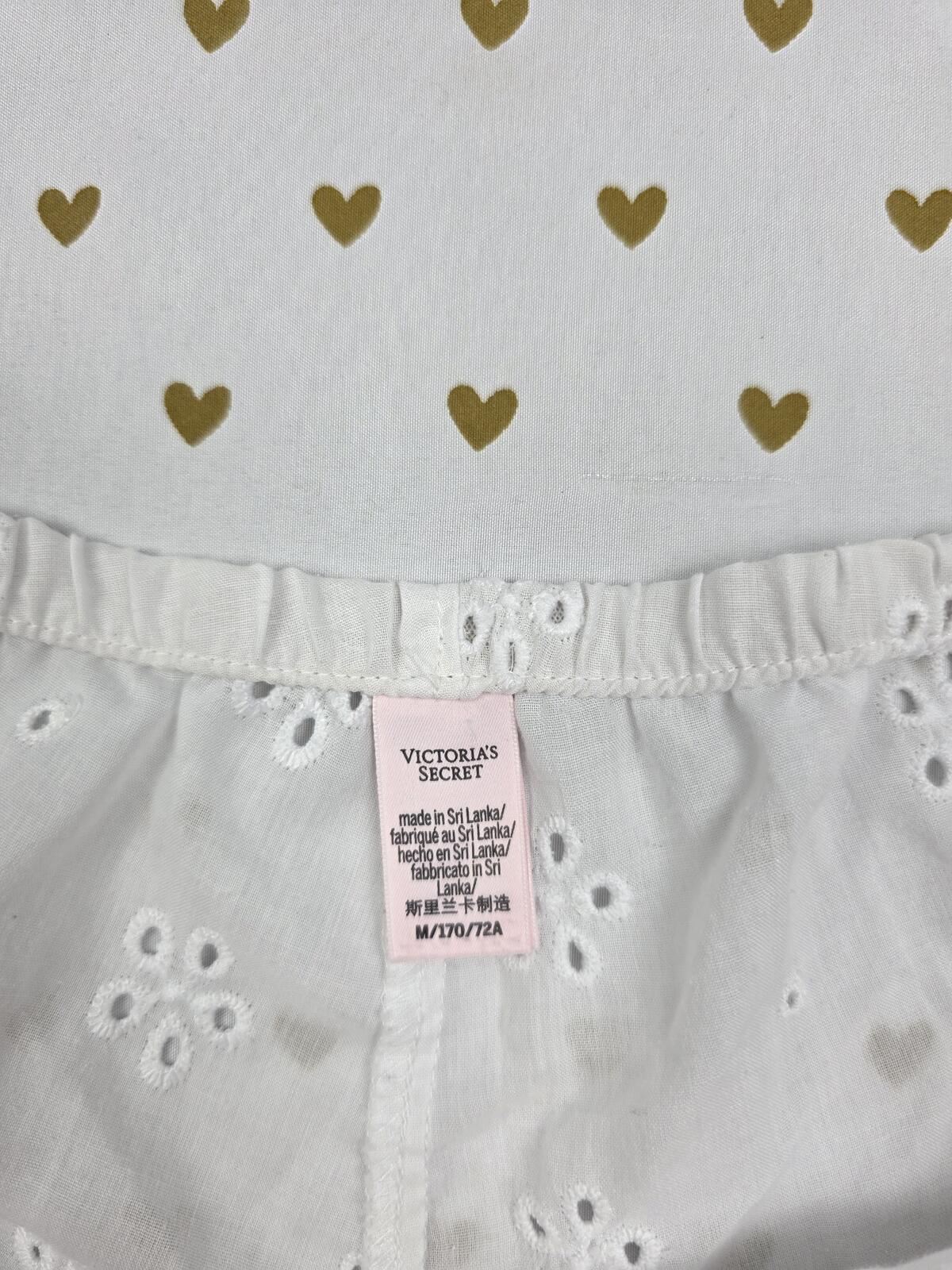 Victorias Secret White Eyelet Medium Sleep Shorts Boxers Pajama Bottoms