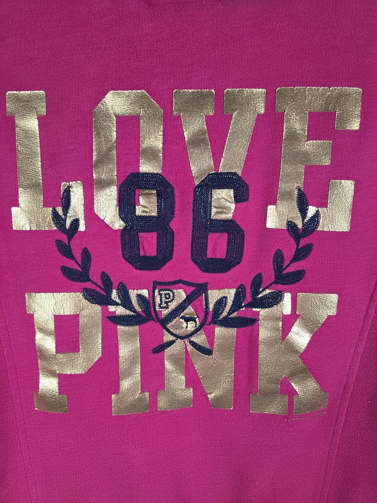 Victorias Secret Pink GRAIL FUR LINED love Hoodie MEDIUM WARM Y2K VTG jacket