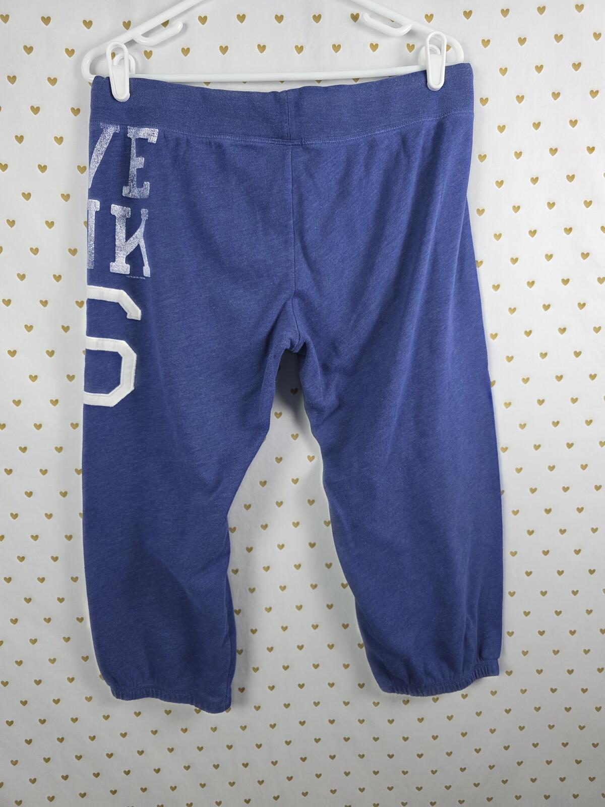 Victorias Secret PINK VINTAGE Y2k LOVE 86 Blue MEDIUM Capri Joggers Sweats