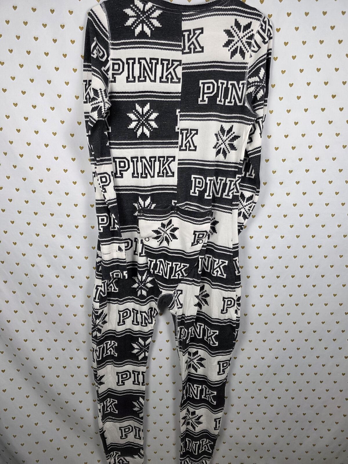 Victorias Secret PINK Buffalo Plaid LARGE Sleep Thermal Pajama Outfit 1pc LARGE