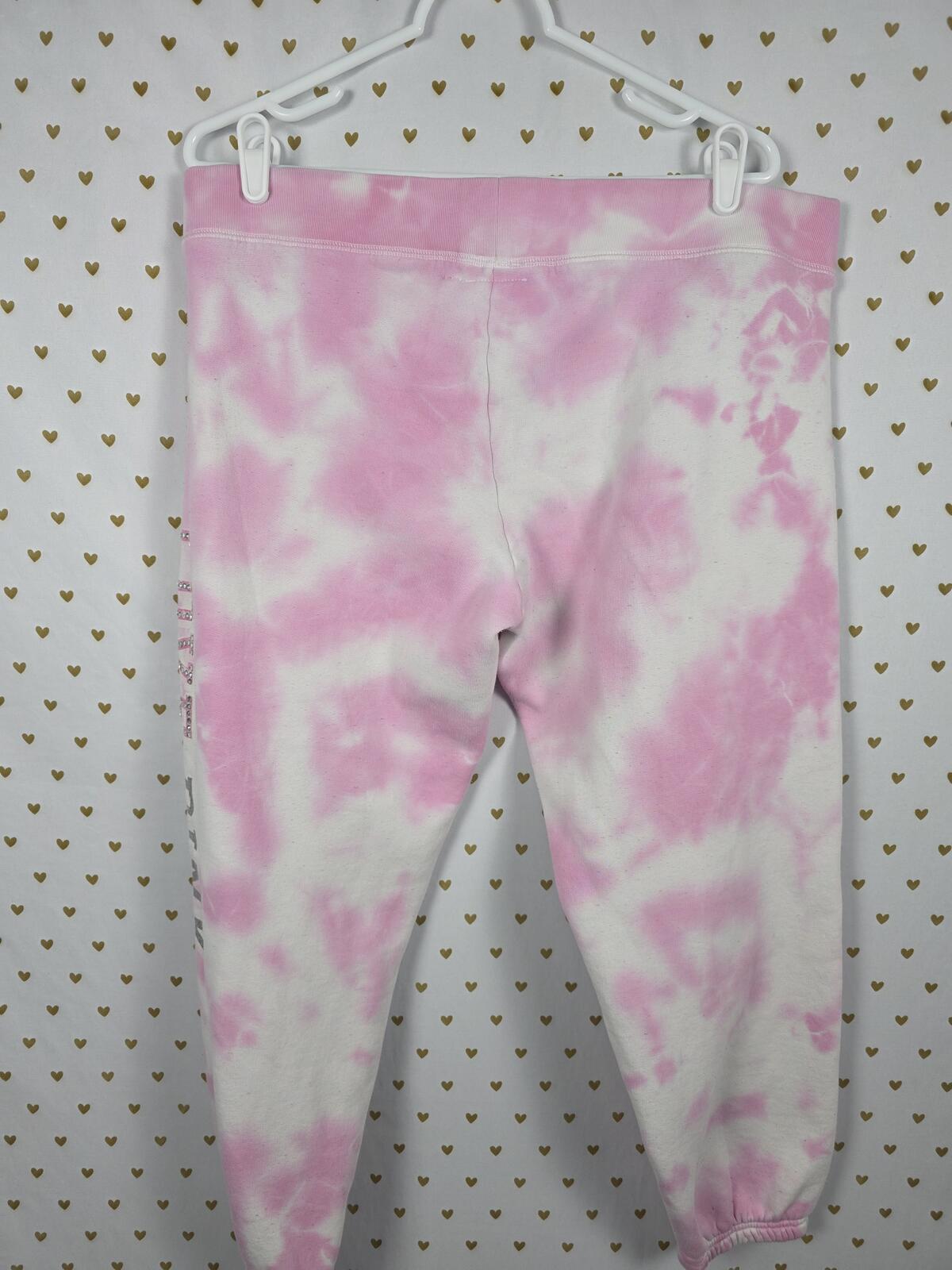 Victorias Secret PINK Vintage Bling Pink Y2k Studded Sweats Sweatpants LARGE