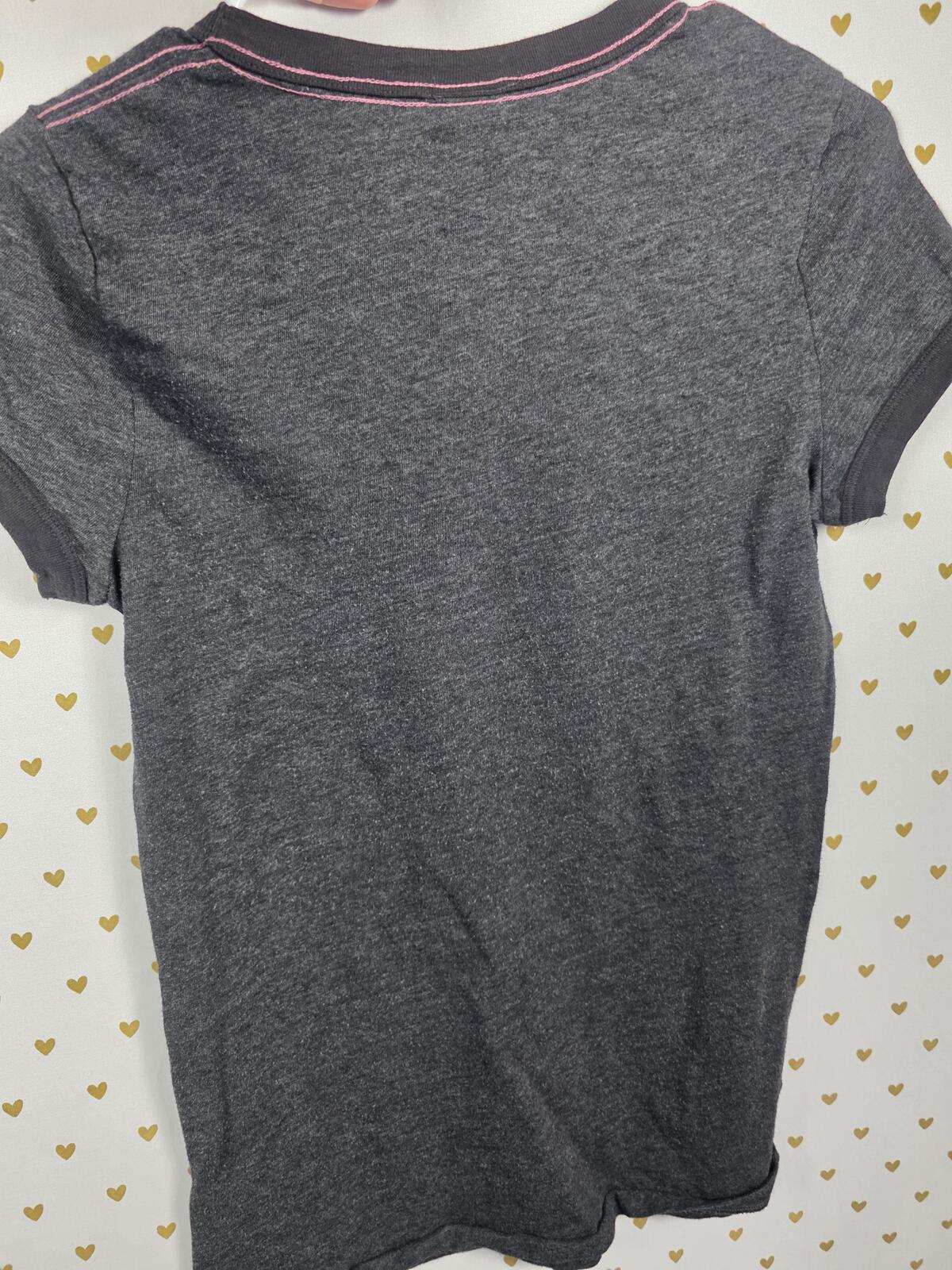 Victorias Secret PINK GLITTER BLING Gold Crest 86 Vintage Y2k Tee shirt MEDIUM