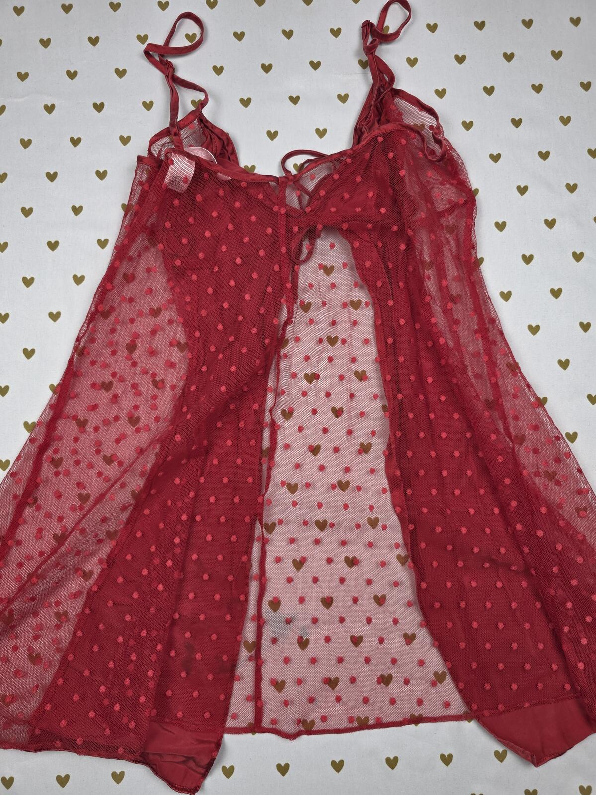 Victorias Secret Vintage Y2k SILK babydoll Polka Dot Small Tie Lingerie '00
