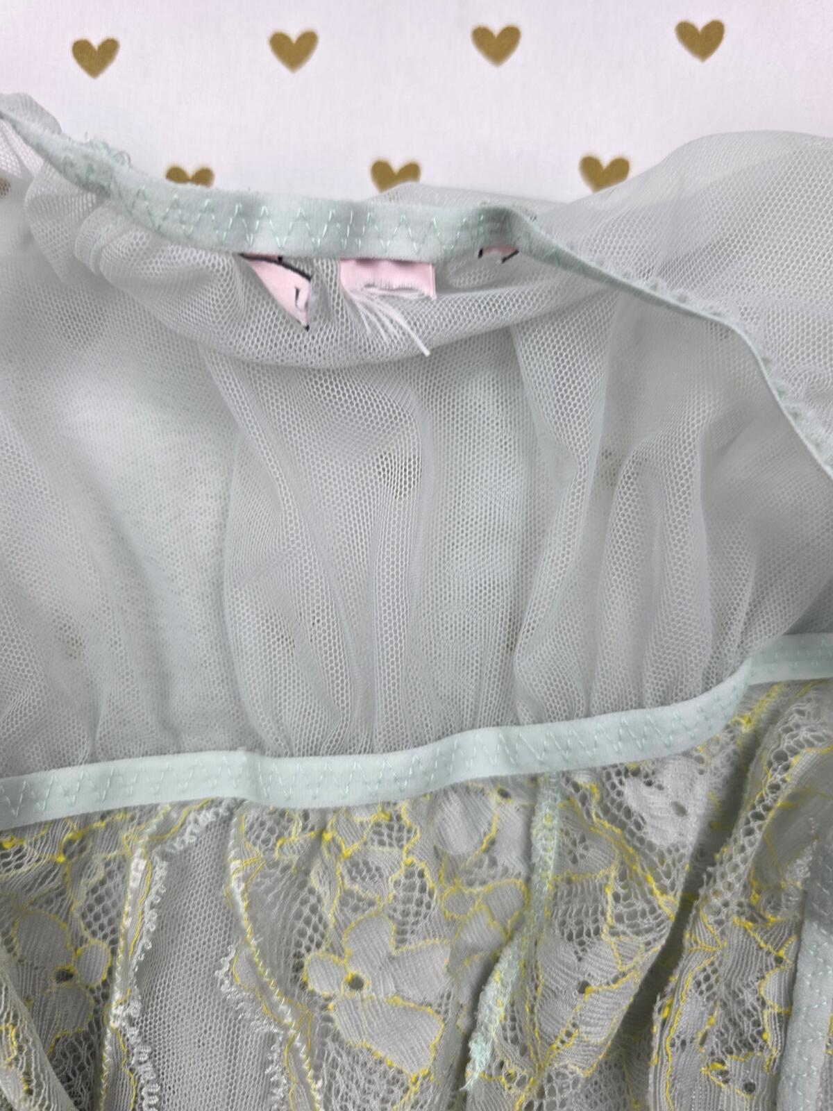 Victorias Secret Sheer Strappy Corset Babydoll Lingerie Nightie Flowy SMALL