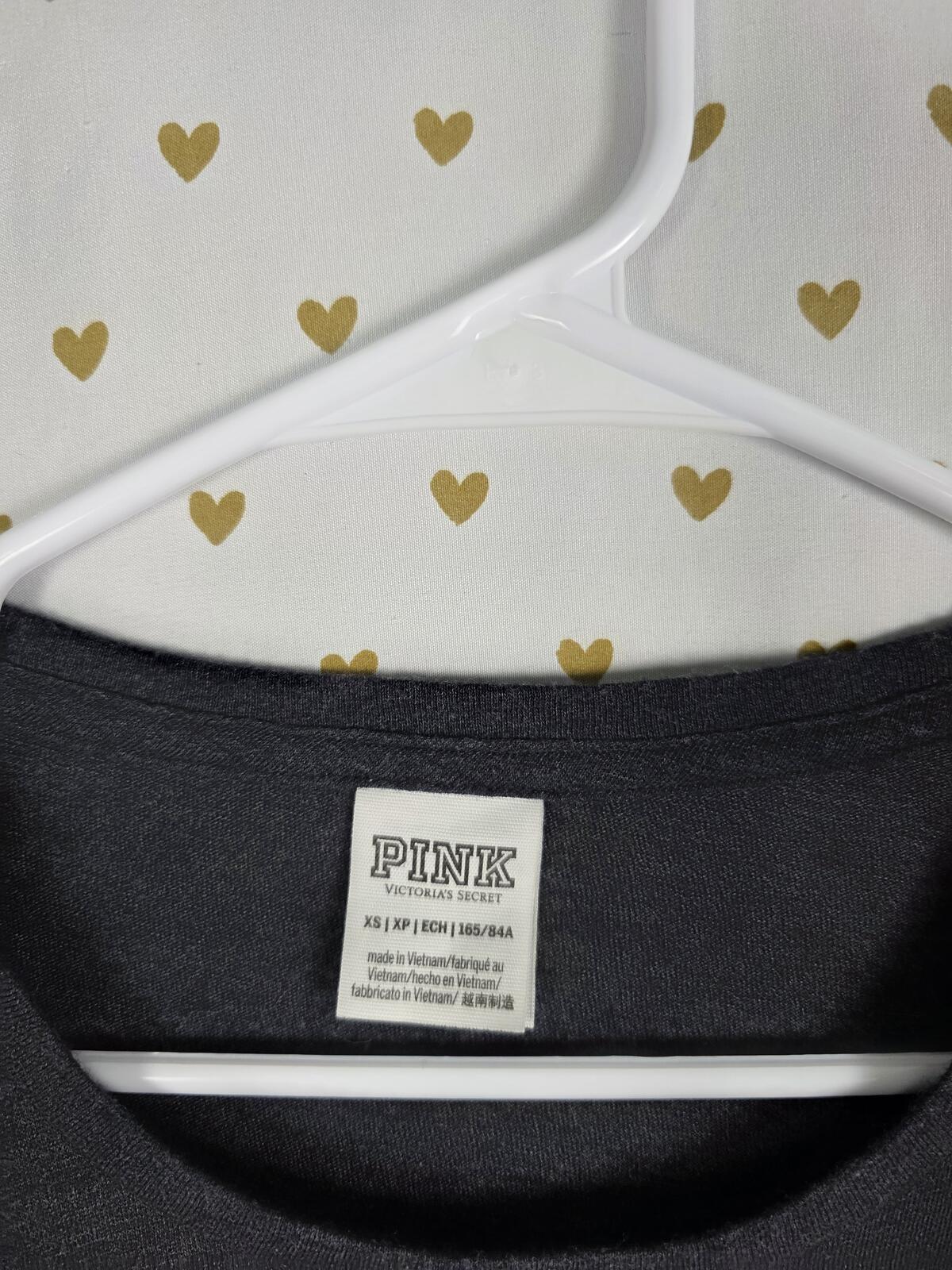 Victorias Secret PINK BLING GOLD SILVER Sequined Long Sleeve Tee Shirt XS