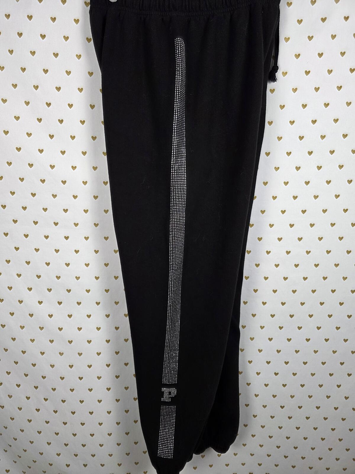 Victorias Secret PINK BLING Rhinestone studded Joggers sweats sweatpants MEDIUM