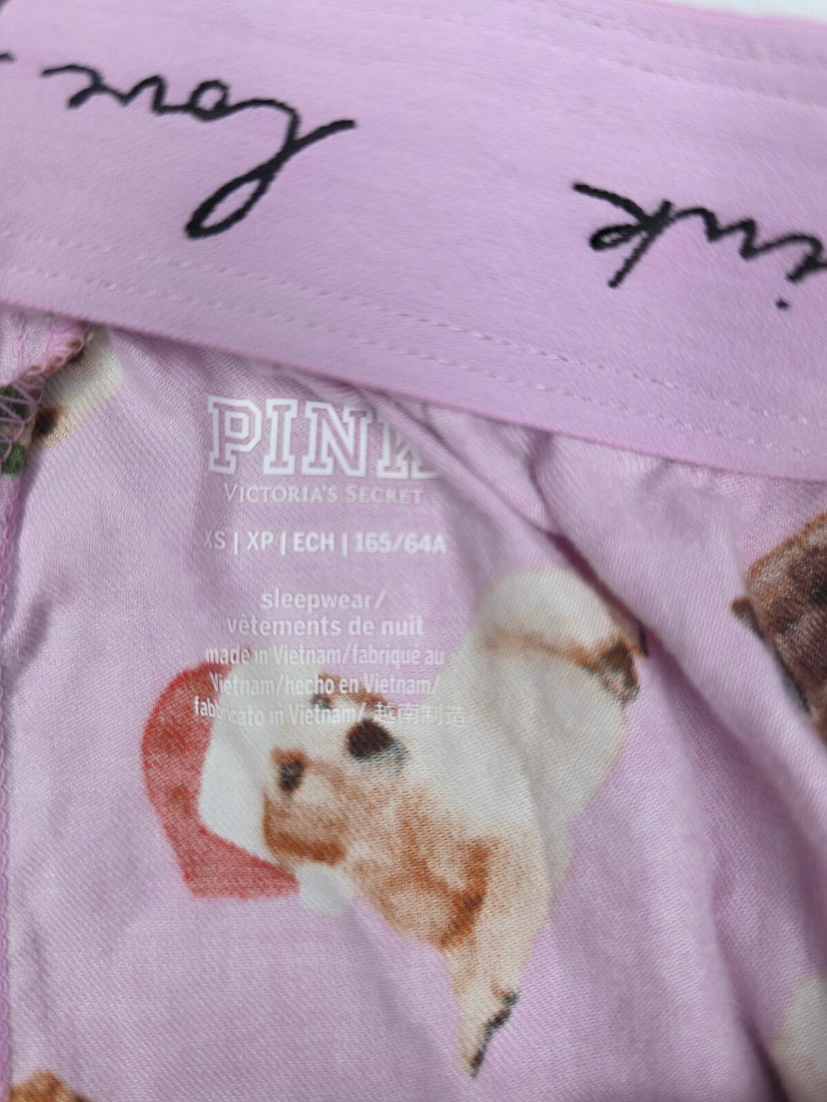 Victorias Secret PINK DOGS Christmas XS Sleep Shorts Boxers Pajama Bottoms