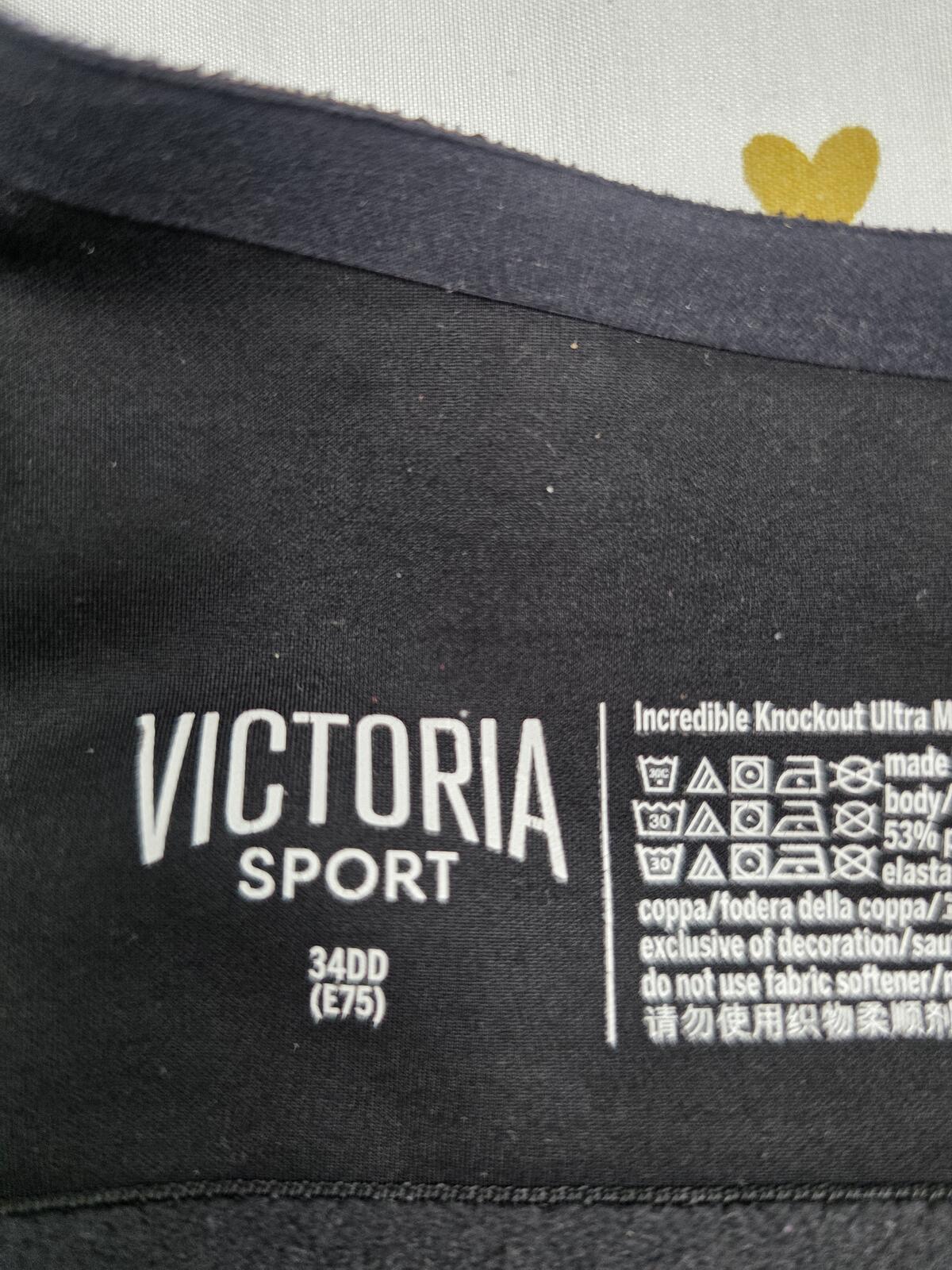 Victorias Secret Black Incredible Knockout Ultra Max Sports Bra 34DD