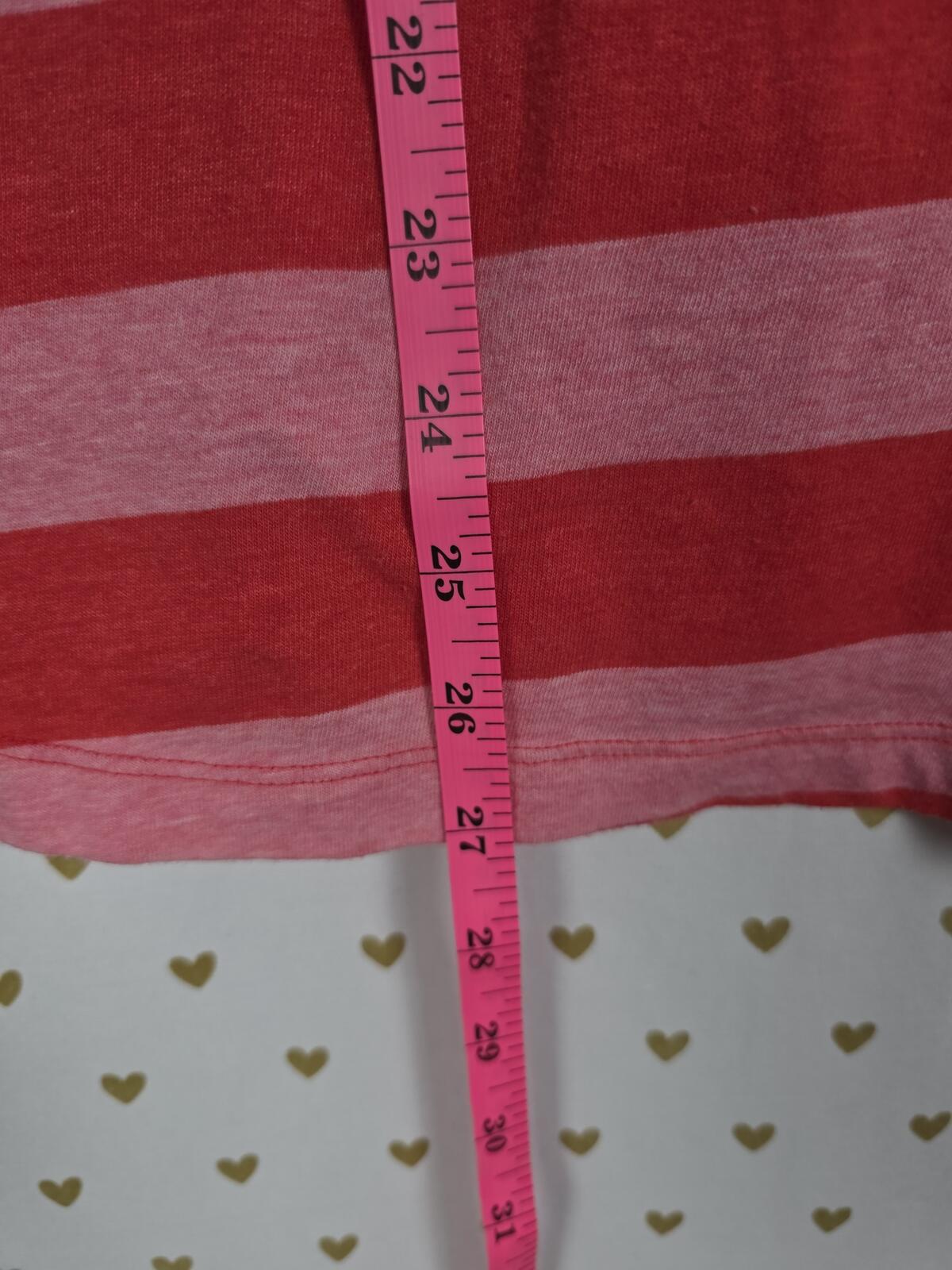 PINK Victoria's Secret Vintage V Neck Tunic Tee Red Striped GO 1986 S Y2k