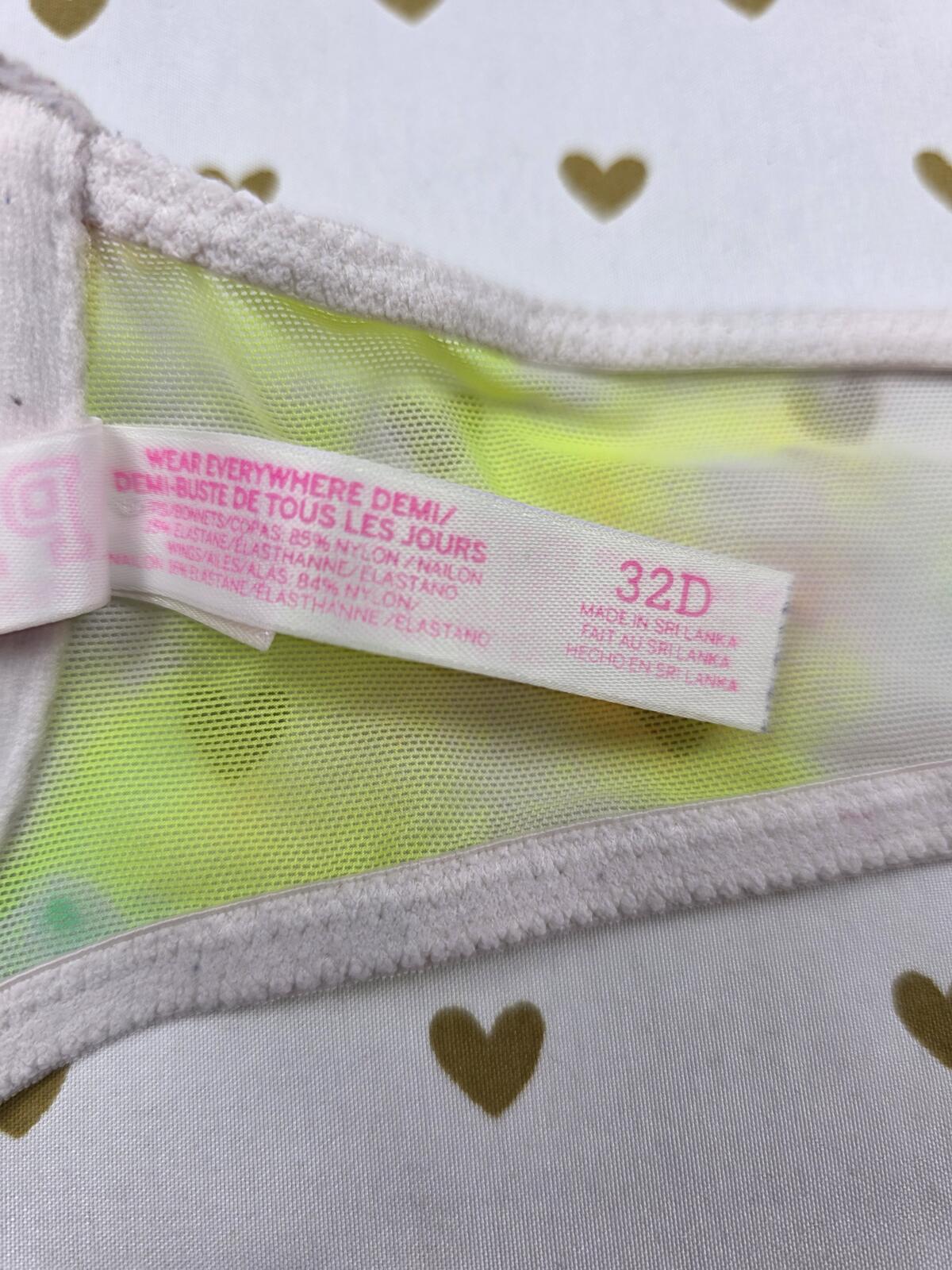 Victorias Secret PINK Vintage Tye Dye Front Close racerback Demi 32D Bra