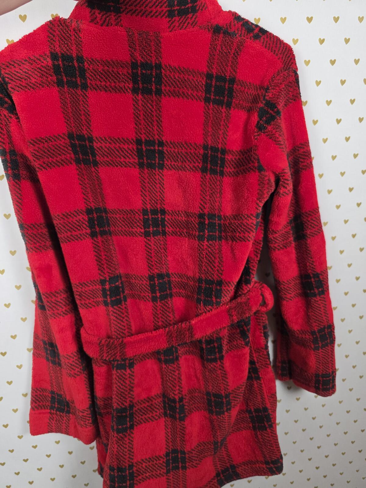 Victorias Secret PINK Fluffy Plaid Buffalo Check warm Fuzzy Robe Bath XS SMALL