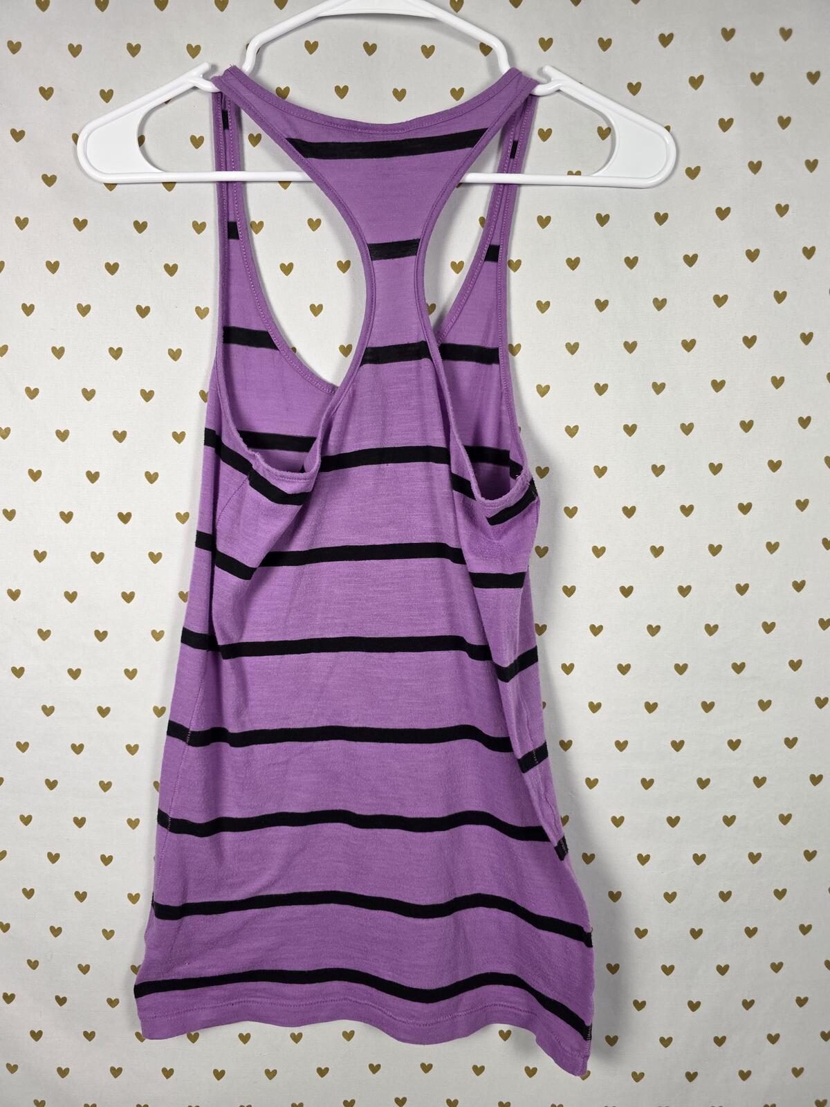 Victorias Secret PINK Vintage y2k Purple Striped tank top Muscle Tee SMALL
