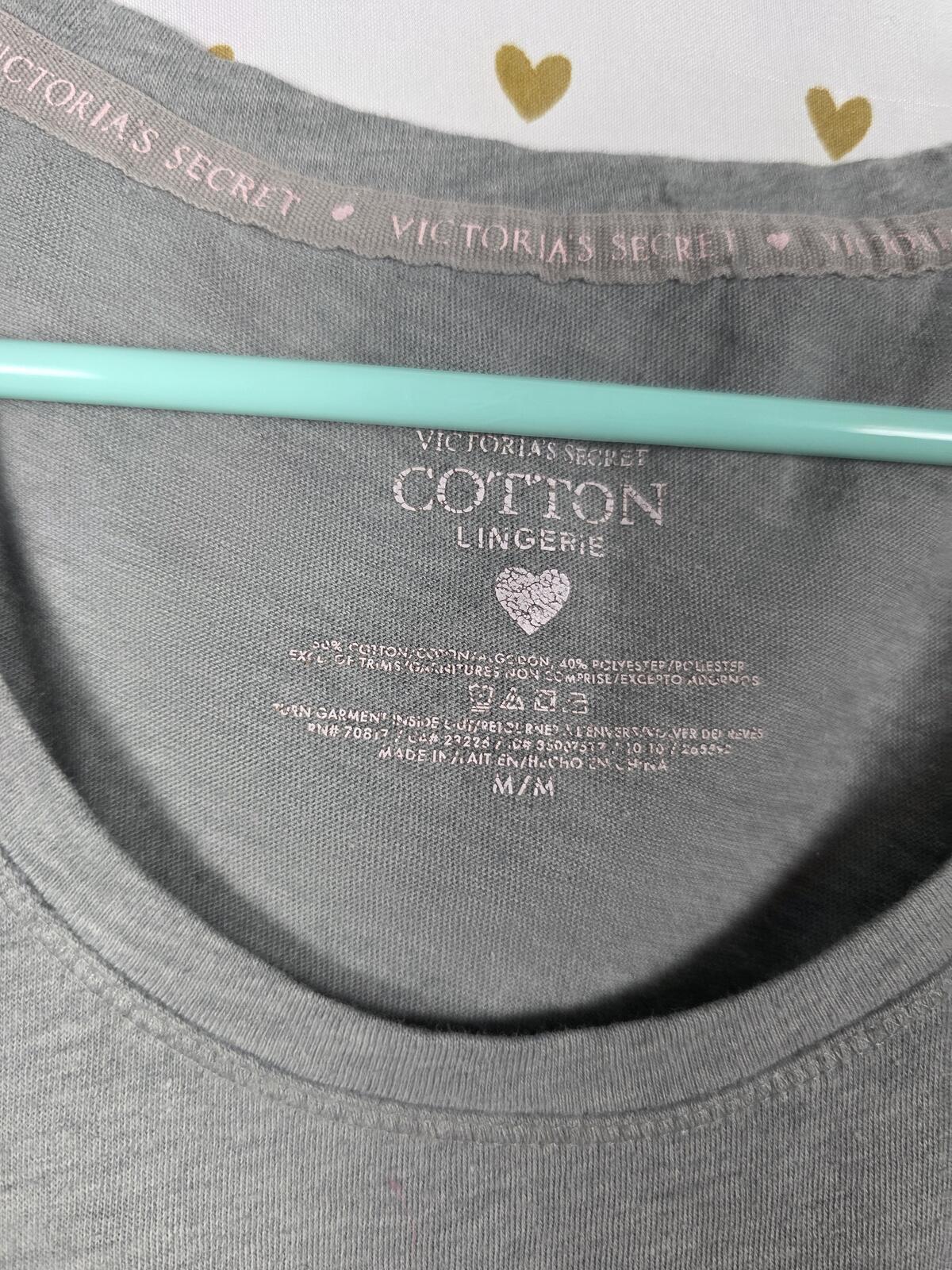 Victorias Secret Cotton Nightgown Sleep Shirt MEDIUM Glitter Logo