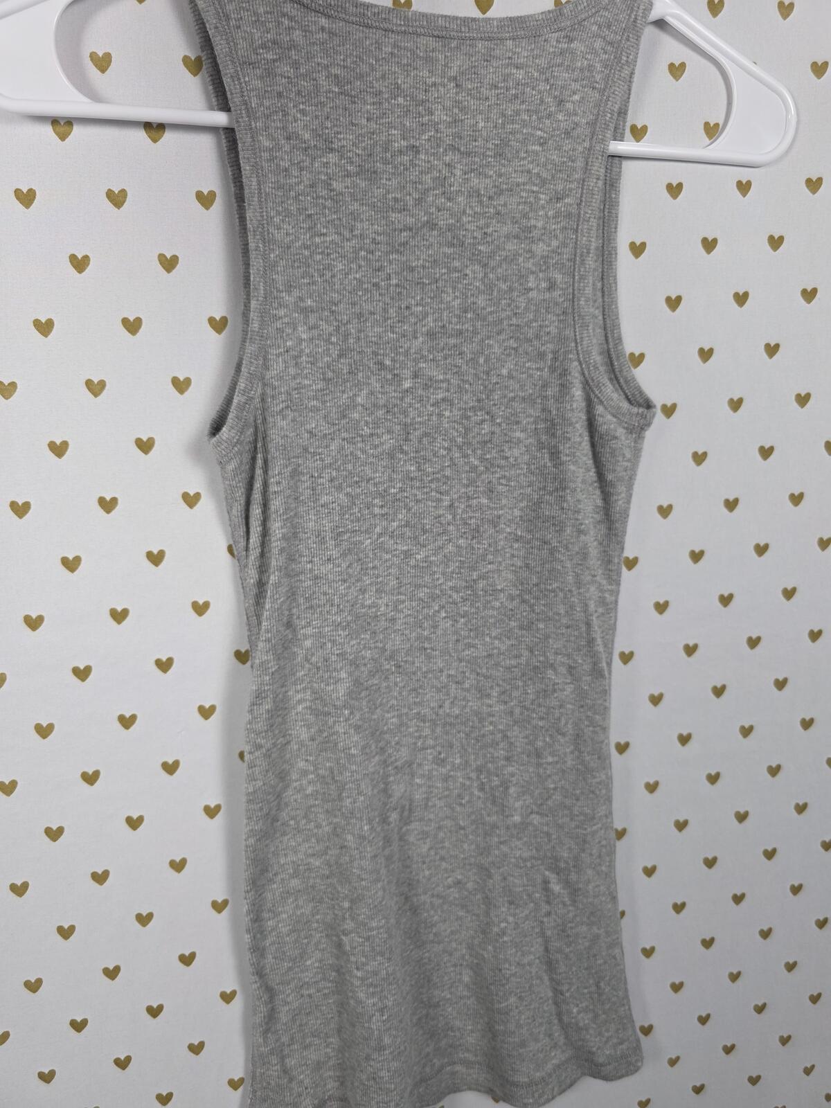 Victorias Secret PINK Ribbed Vintage Cotton Grey Medium Tank Top