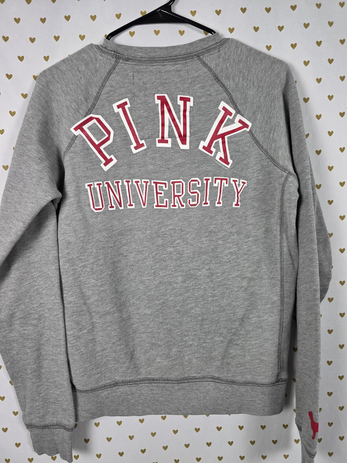 Victorias Secret Pink Vintage University 86 Grey Sweater Shirt y2k MEDIUM