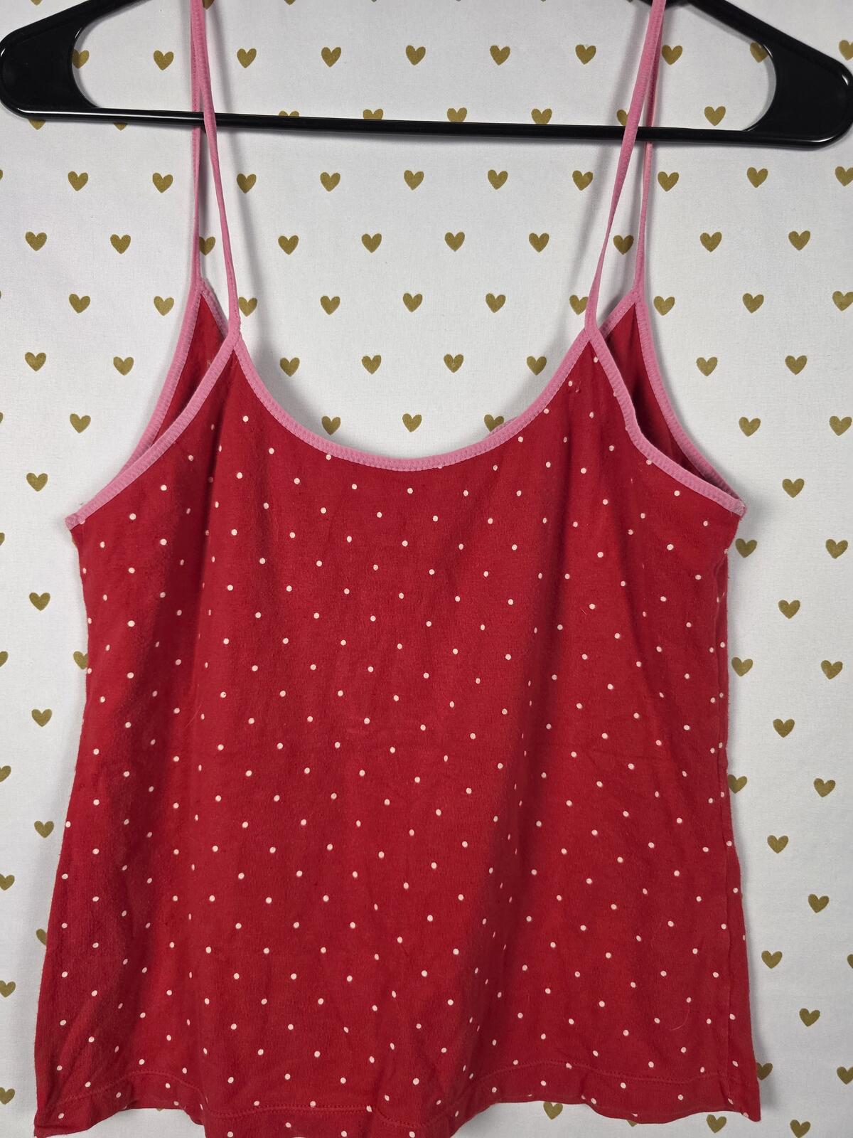 Victorias Secret PINK Bling Vintage Large Red Cotton Babydoll Tank Top