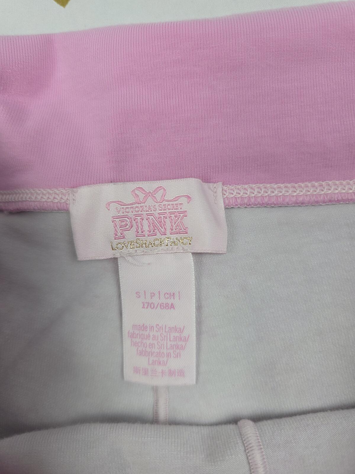 Victorias Secret PINK LOVESHACKFANCY Cute Foldover Yoga Shorts SMALL