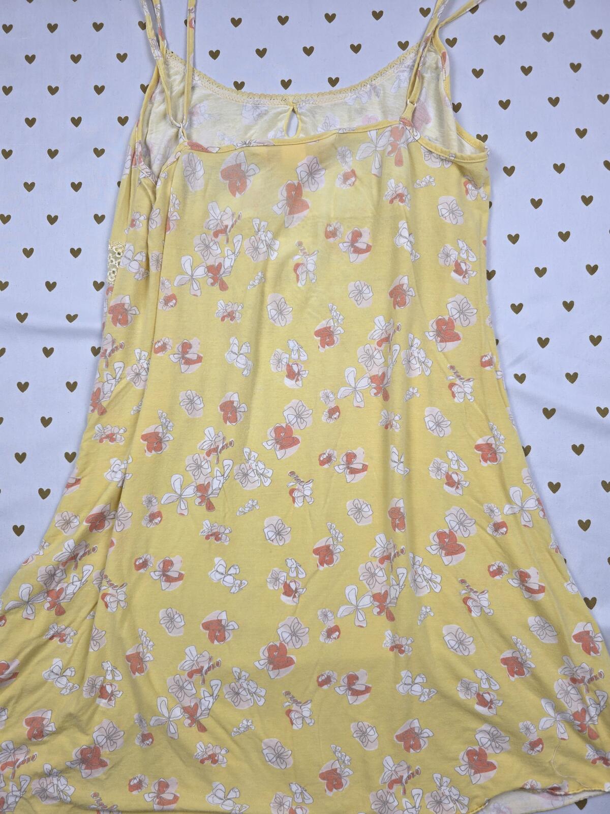 Victorias Secret Vintage ANGELS Medium Yellow Soft Sleep Dress Nightie Y2 MODAL