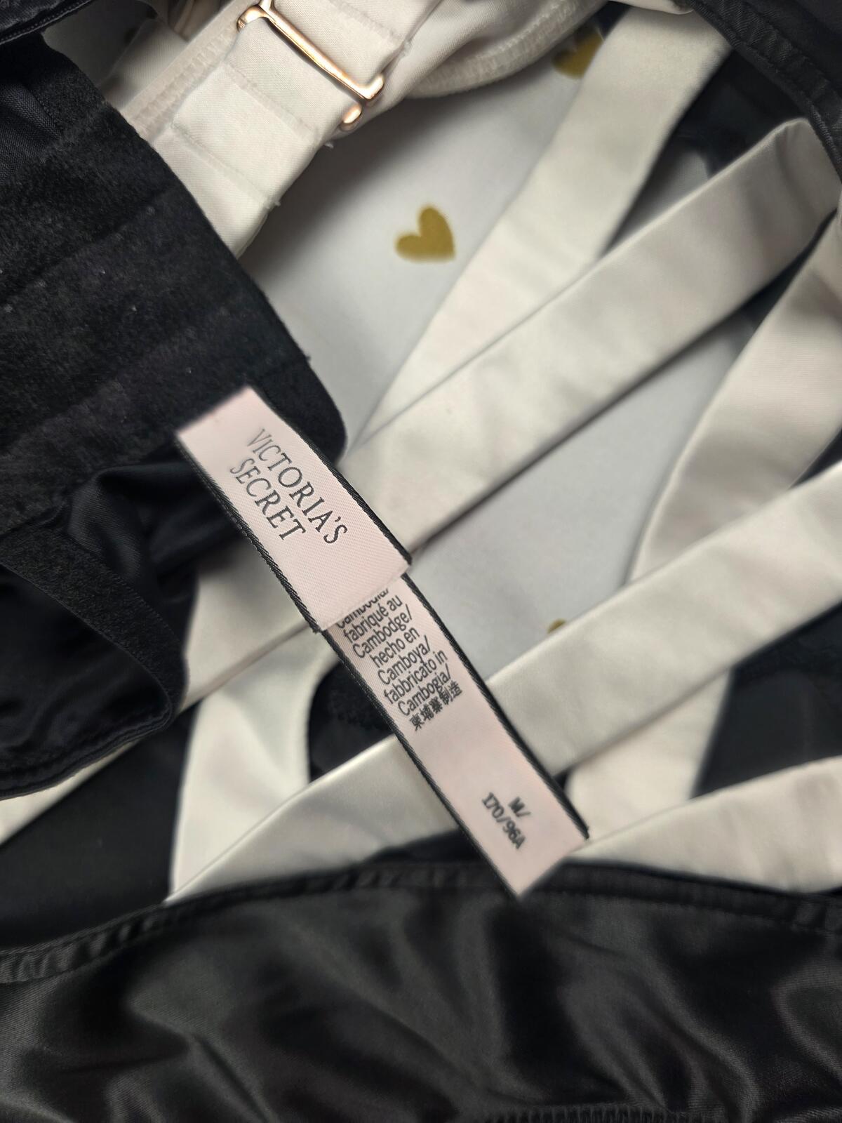 Victorias Secret medium Sexy Tie Strappy Teddy satin Lingerie Bow